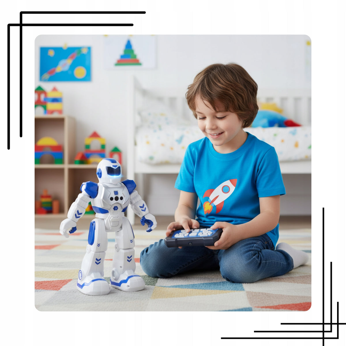 INTERACTIVE ROBOT RC Remote Controlled Educational Building Blocks Packaging status original
