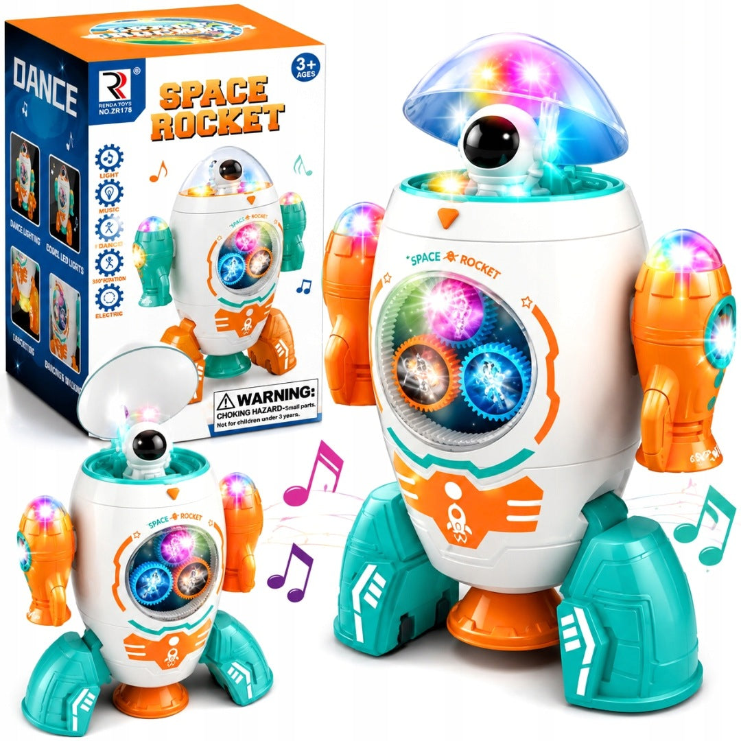 INTERACTIVE SPACE ROCKET ROBOT DANCING LIGHTS MELODIES FOR CHILDREN 3+