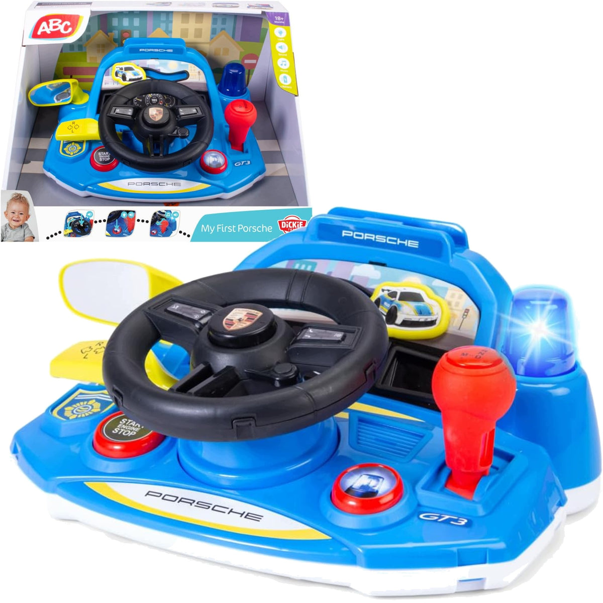 INTERACTIVE STEERING WHEEL FOR CHILDREN MY FIRST PORSCHE LIGHT/SOUND 18M