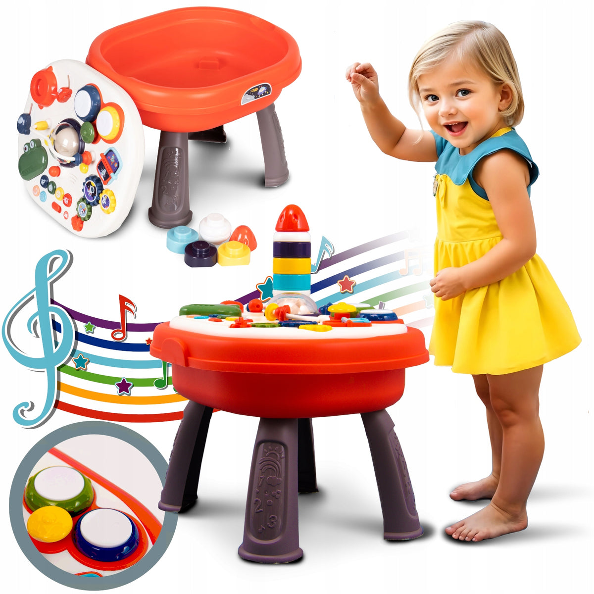 INTERACTIVE TABLE 2IN1 EDUCATIONAL PANEL BASE FOR BLOCKS SOUNDS 18M