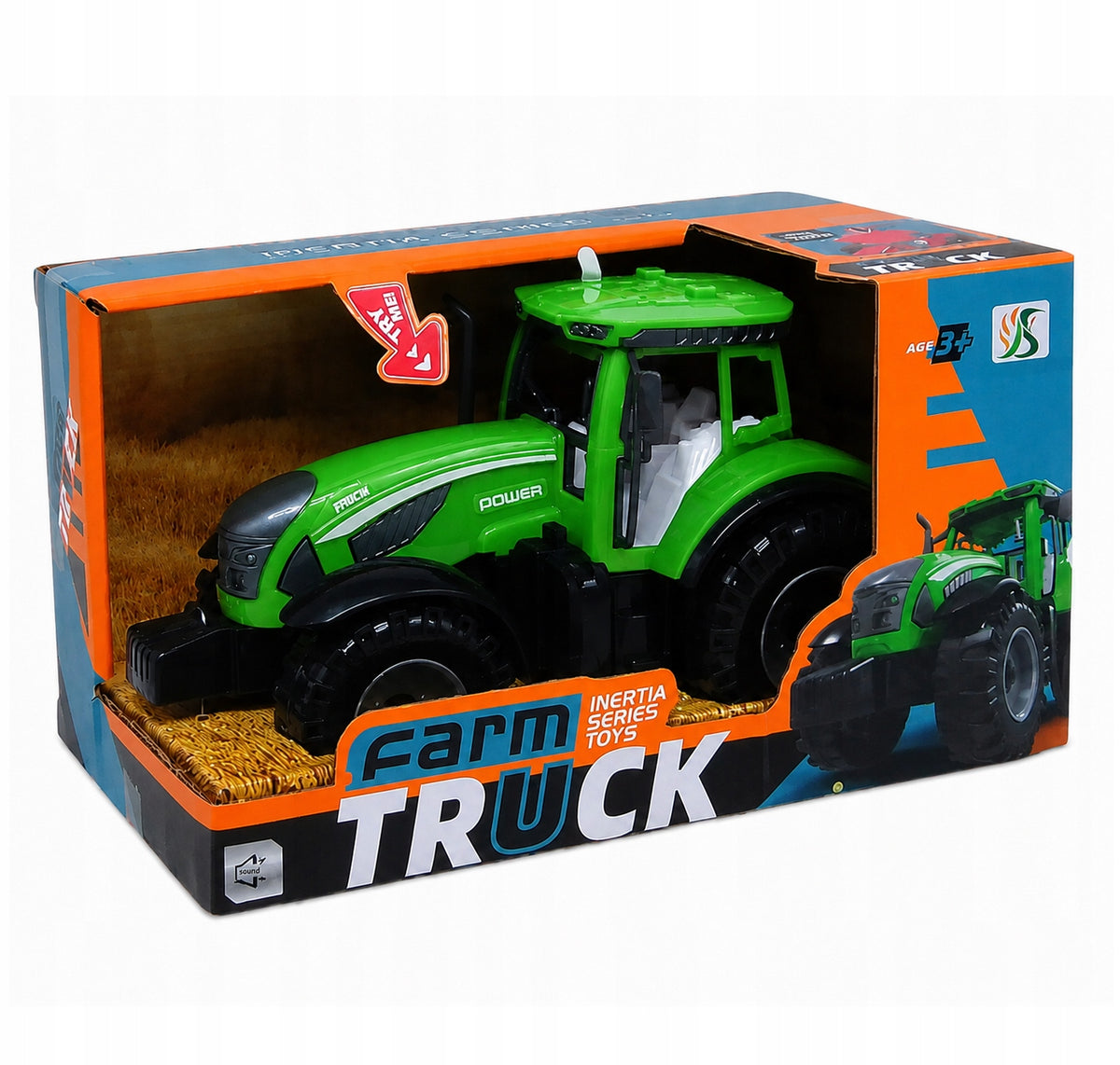 INTERACTIVE TRACTOR CAR WITH SOUND AND FRICTION DRIVE FARM ROLE Material plastic