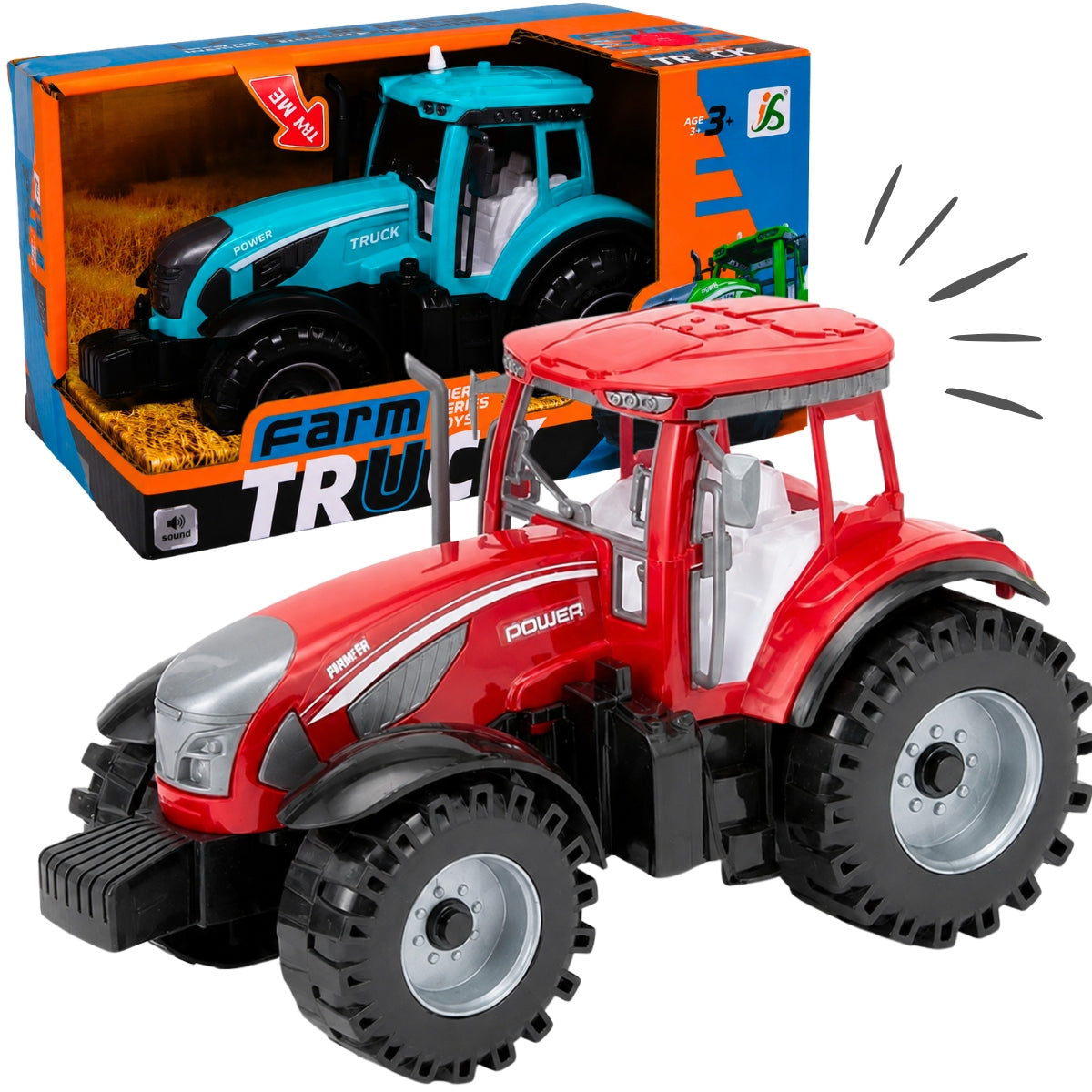 INTERACTIVE TRACTOR CAR WITH SOUND AND FRICTION DRIVE FARM ROLE