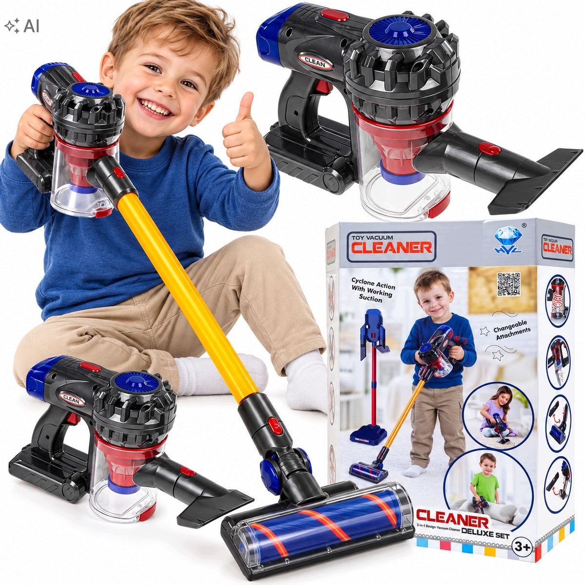 INTERACTIVE UPRIGHT VACUUM CLEANER FOR CHILDREN SOUND LARGE CLEANING KIT Manufacturer code odkurzacz