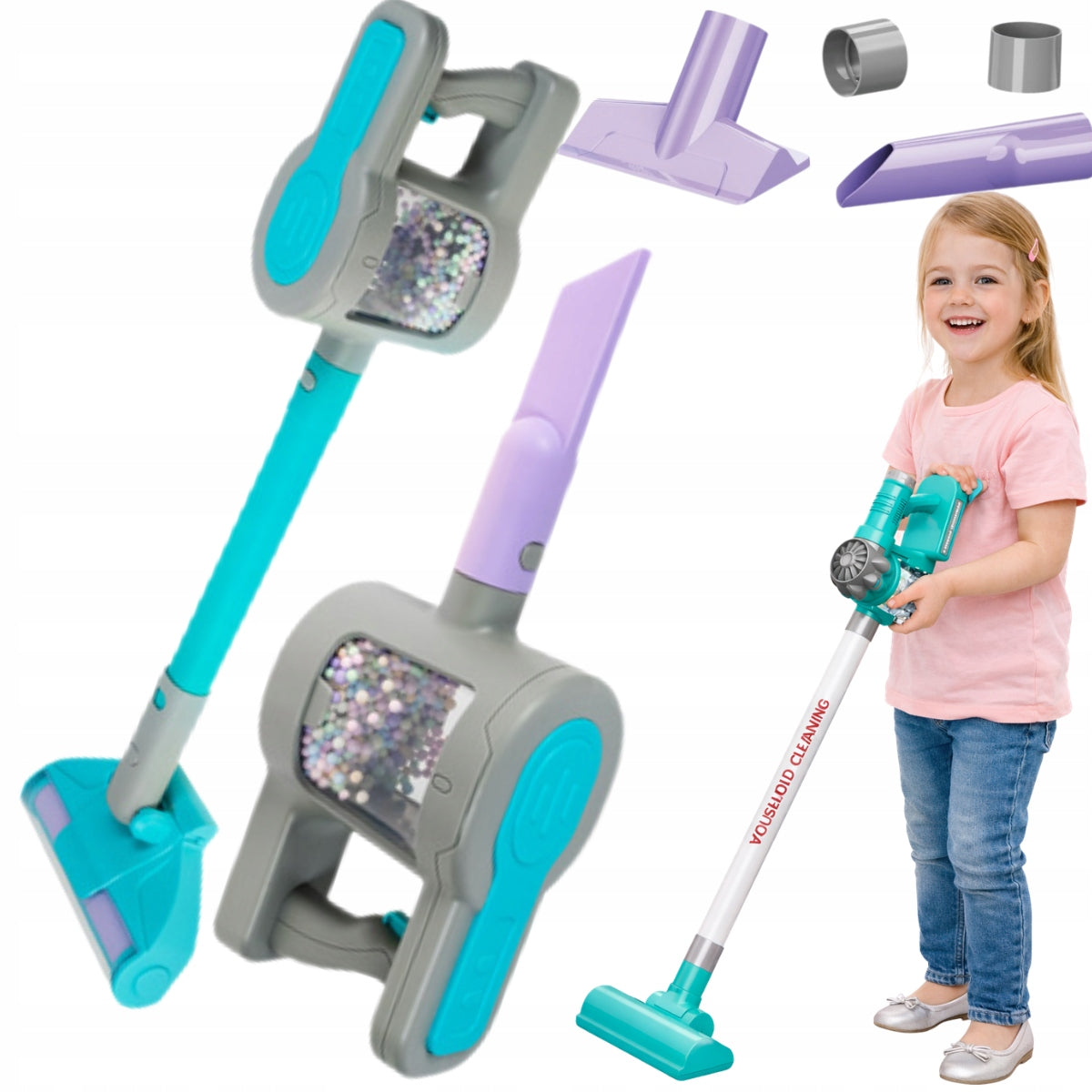 INTERACTIVE UPRIGHT VACUUM CLEANER FOR CLEANING CHILDREN TOY 3 TIPS