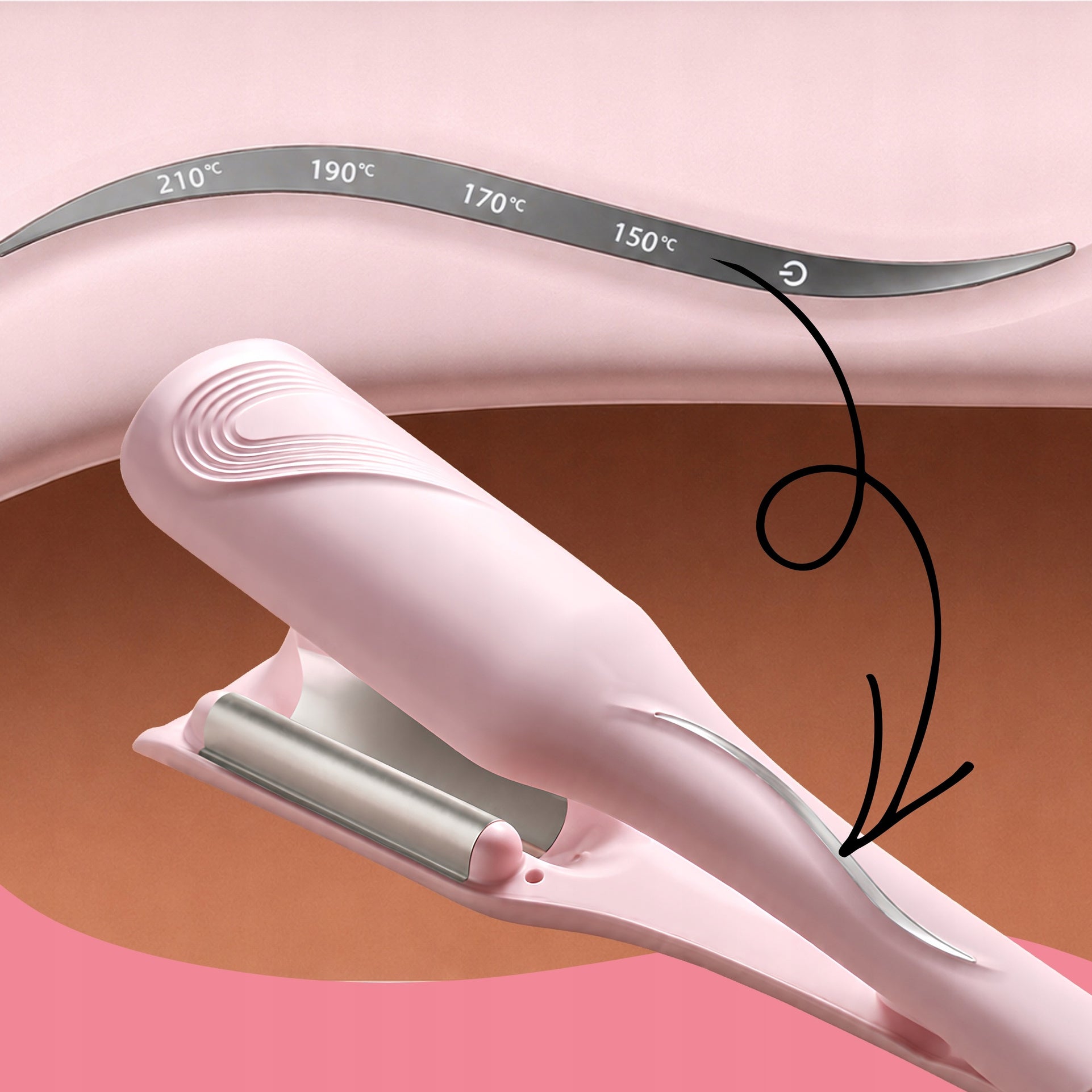 INVERTER CURLING IRON FOR CURLING HAIR PINK 32 MM PROFESSIONAL 70W 210°C Manufacturer code DA682B falownica do włosów