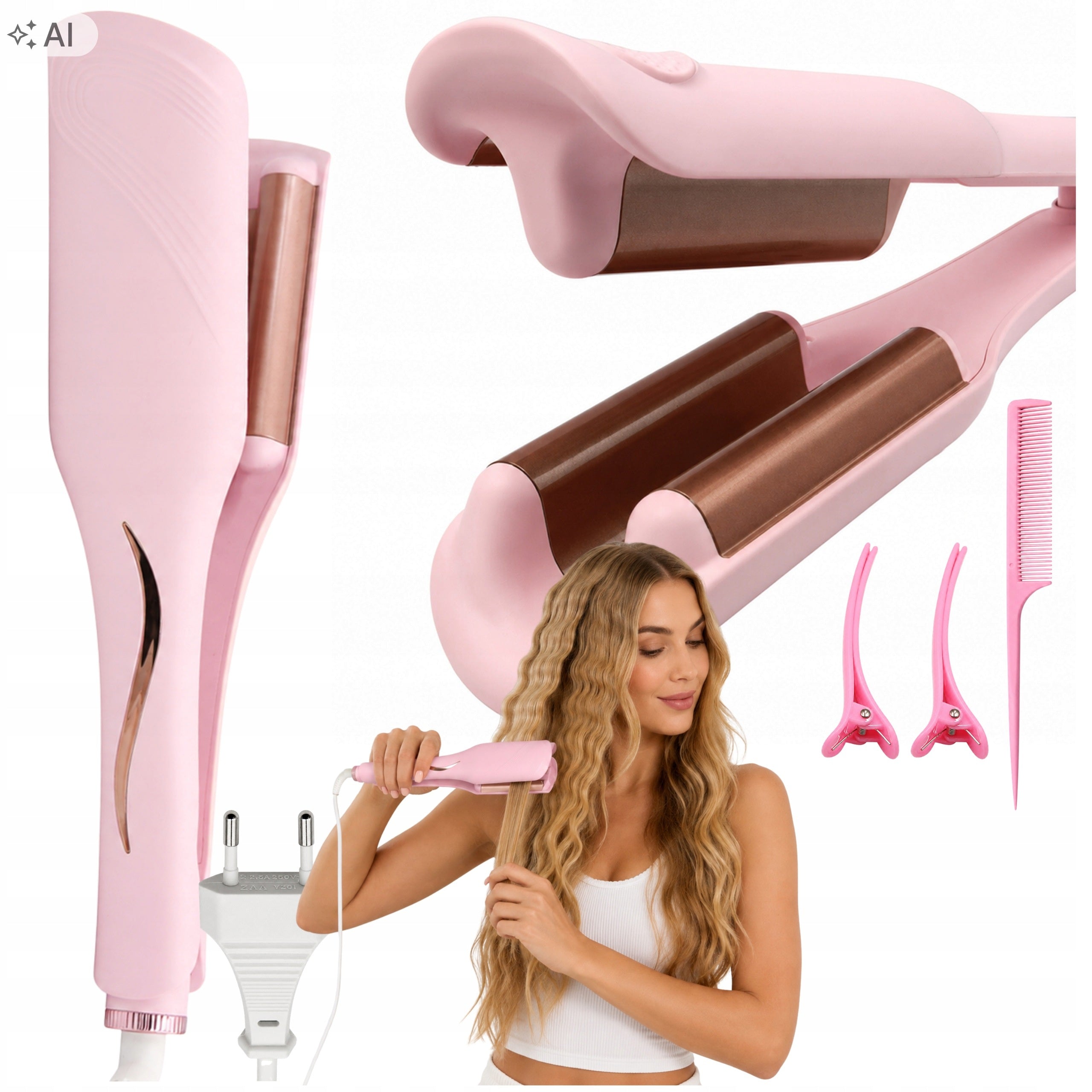 INVERTER CURLING IRON FOR CURLING HAIR PINK 32 MM PROFESSIONAL 70W 210°C