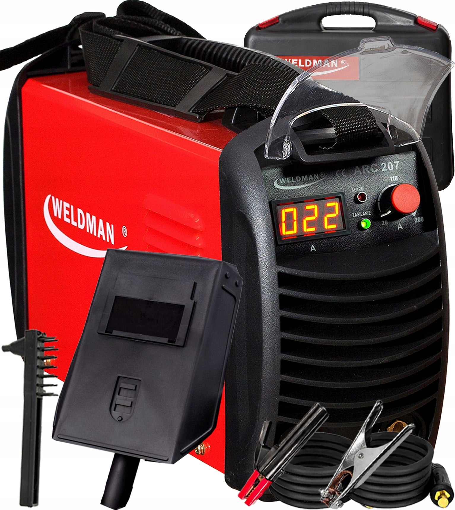 INVERTER ELECTRODE WELDING MACHINE WELDMAN ARC 207 TIG MMA 230V 200A SUITCASE