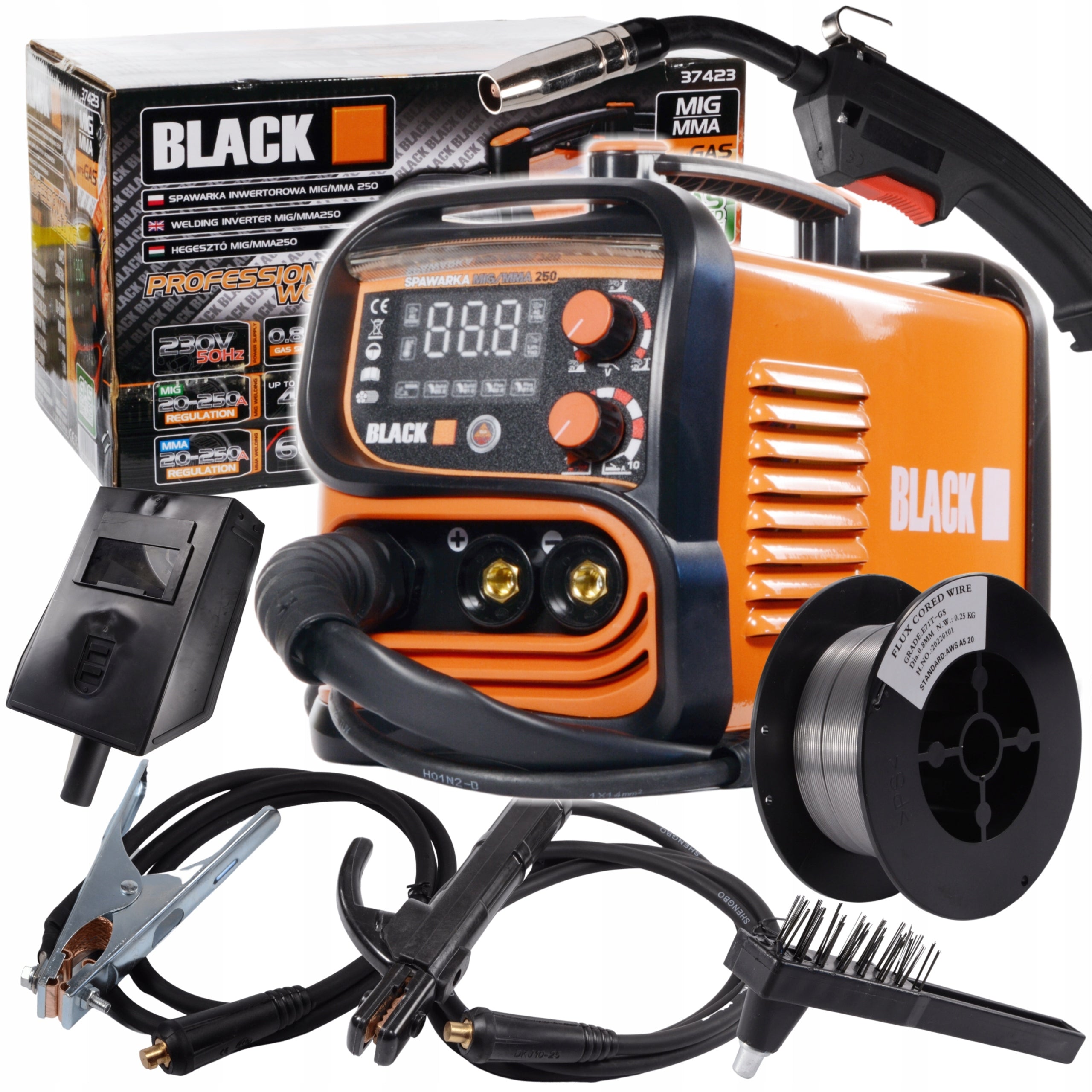 INVERTER MIGOMAT WELDING MACHINE FLUX MIG MAG MMA GAS 250A EURO LCD IGBT BL.