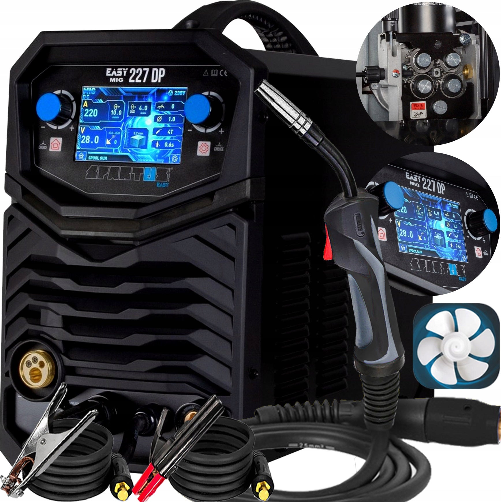 INVERTER WELDER MIGOMAT PULS 4Rolls SPARTUS EASYMIG 227DP SYNERGY 3in1
