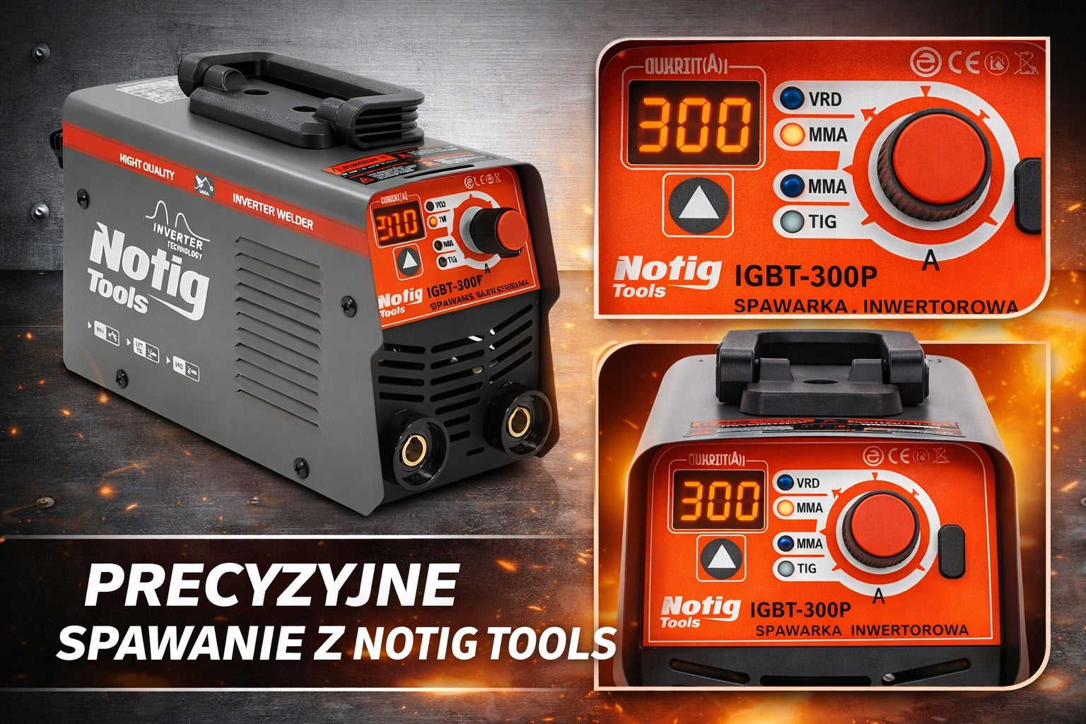 INVERTER WELDING MACHINE INVERTER 300A MMA TIG LIFT VRD 20 – 300A 230V STRONG Brand Notig Tools