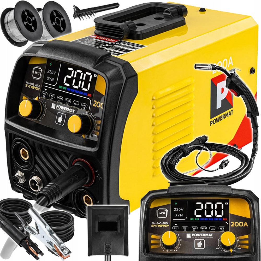 INVERTER WELDING MACHINE MIGOMAT 200A MIG MAG MMA TIG LIFT FLUX SET MASK