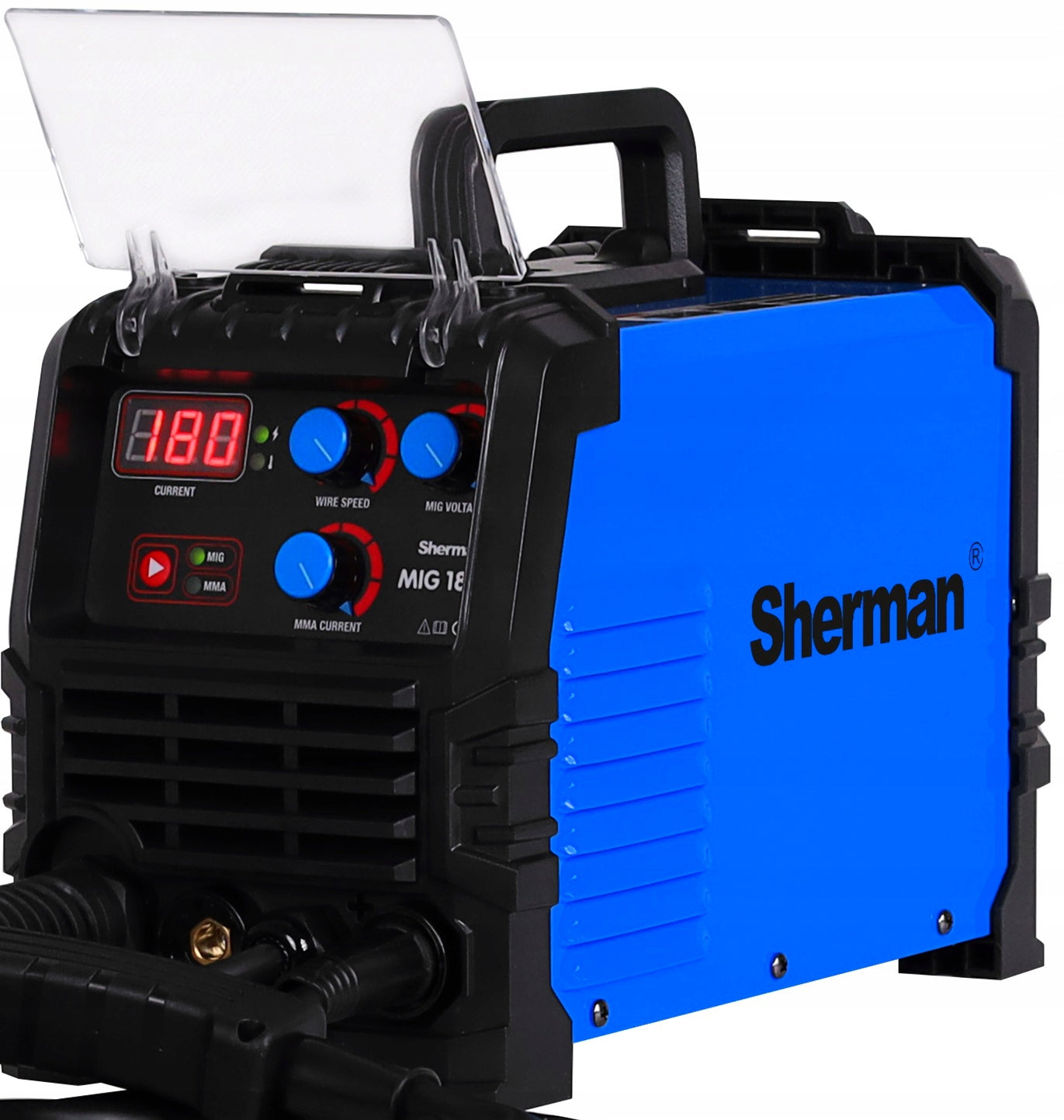 INVERTER WELDING MACHINE MIGOMAT SEMI-AUTOMATIC SHERMAN MIG 180FL FLUX 230V MMA Manufacturer code SET4-7812241