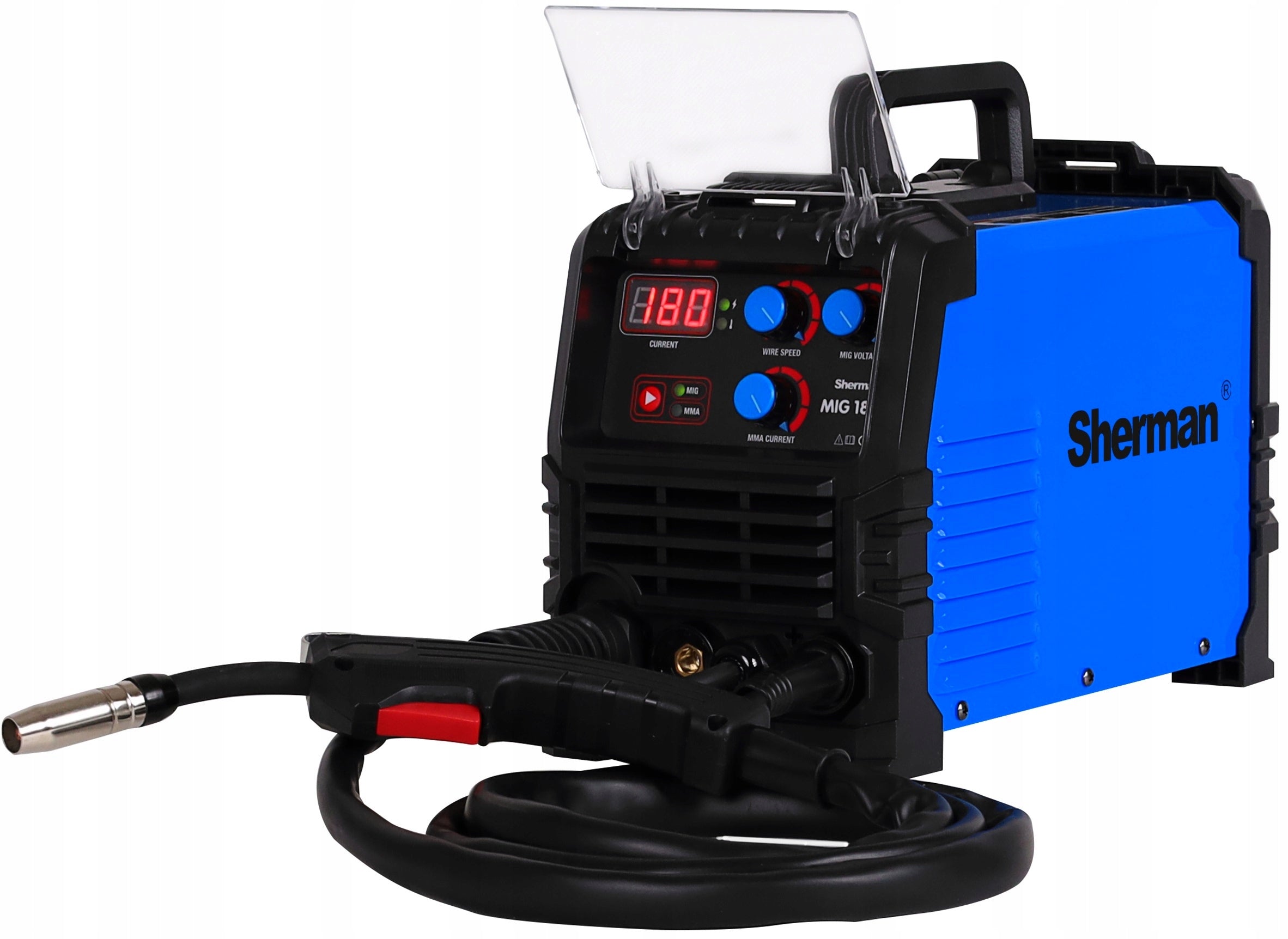 INVERTER WELDING MACHINE MIGOMAT SEMI-AUTOMATIC SHERMAN MIG 180FL FLUX 230V MMA Packaging status original