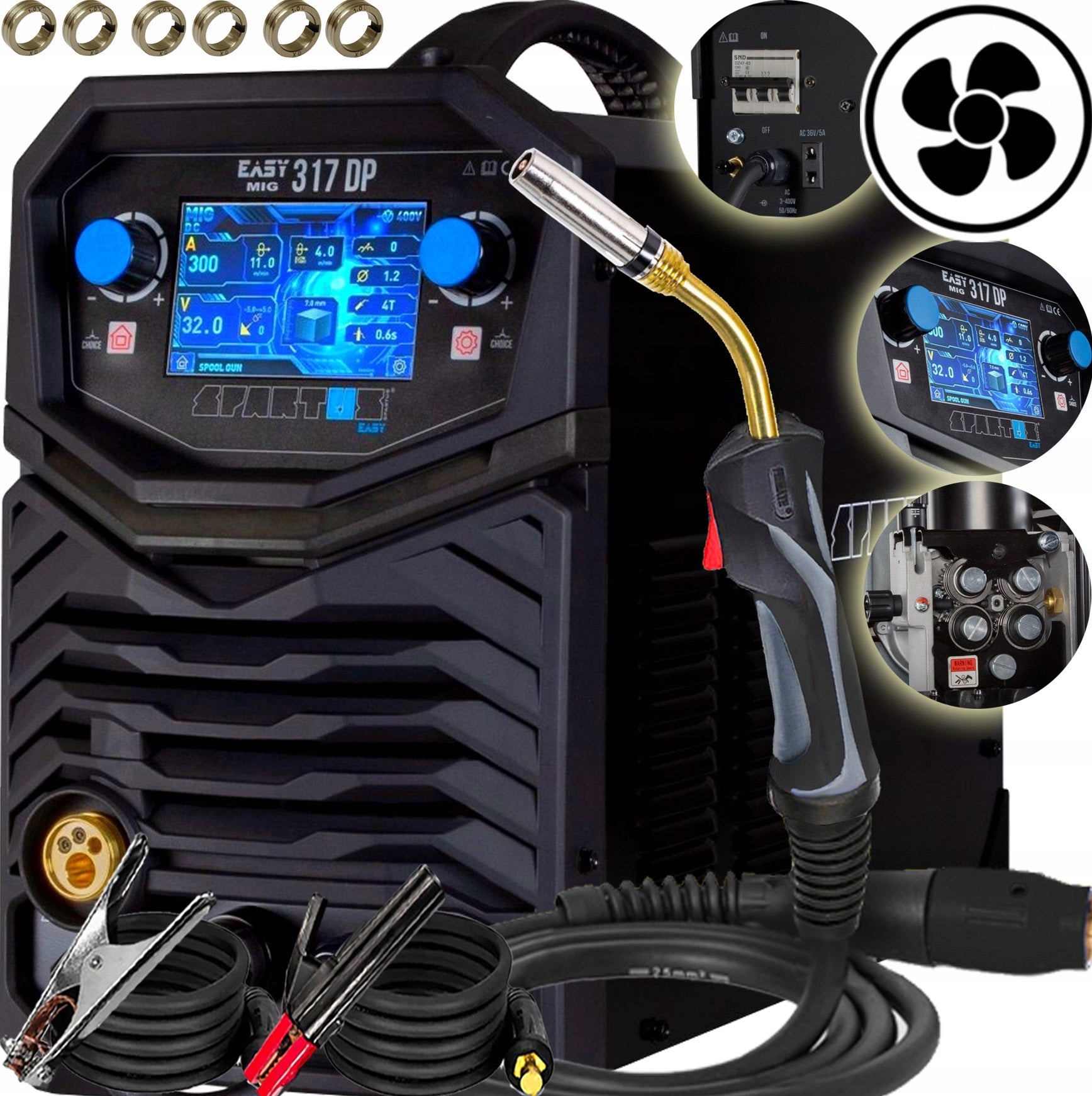 INVERTER WELDING MACHINE MIGOMAT SEMI-AUTOMATIC SPARTUS EASYMIG 317DP SYNERGY 300A