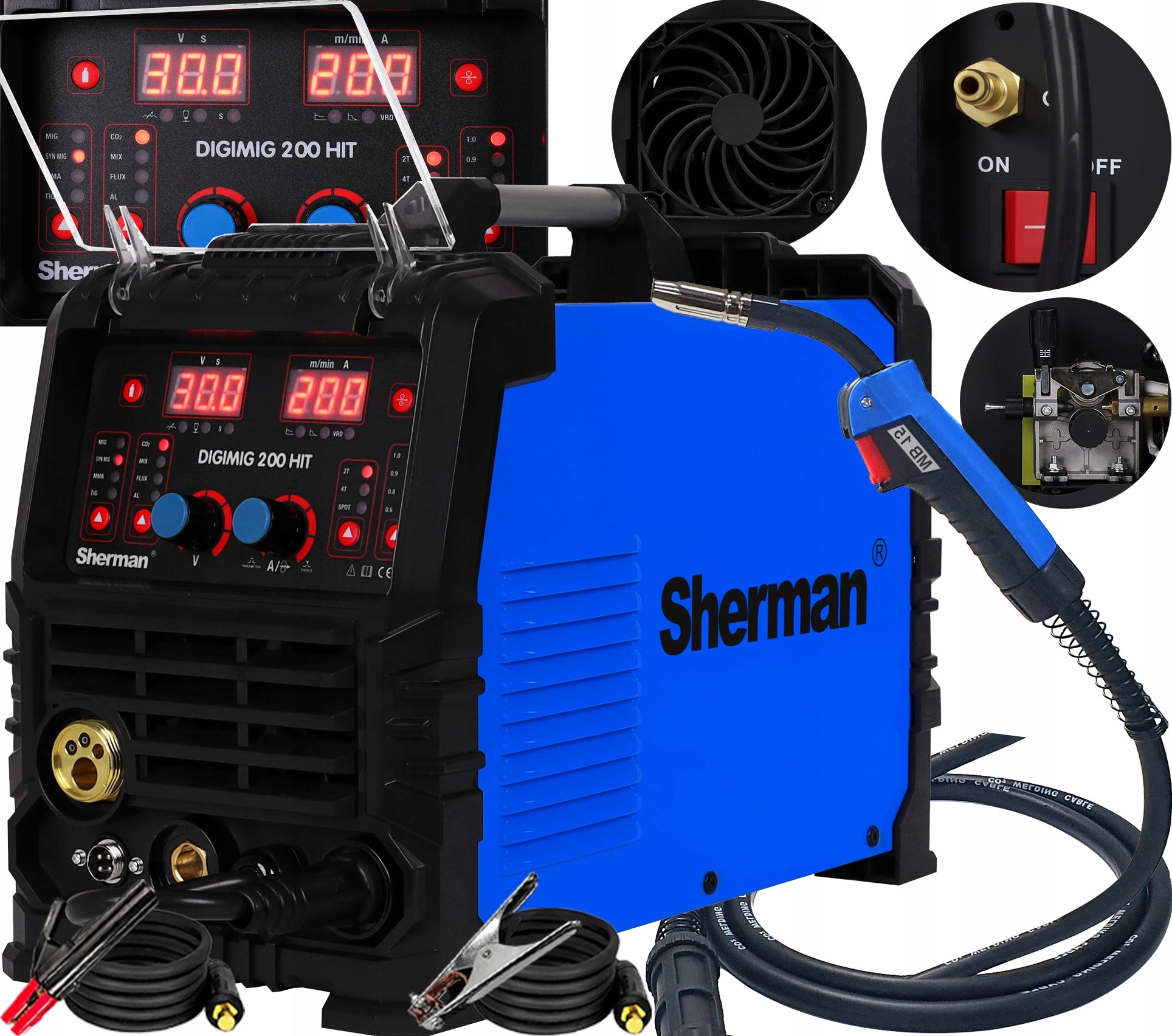 INVERTER WELDING MACHINE MIGOMAT SHERMAN DIGIMIG 200 HIT SYNERGY 230V 200A
