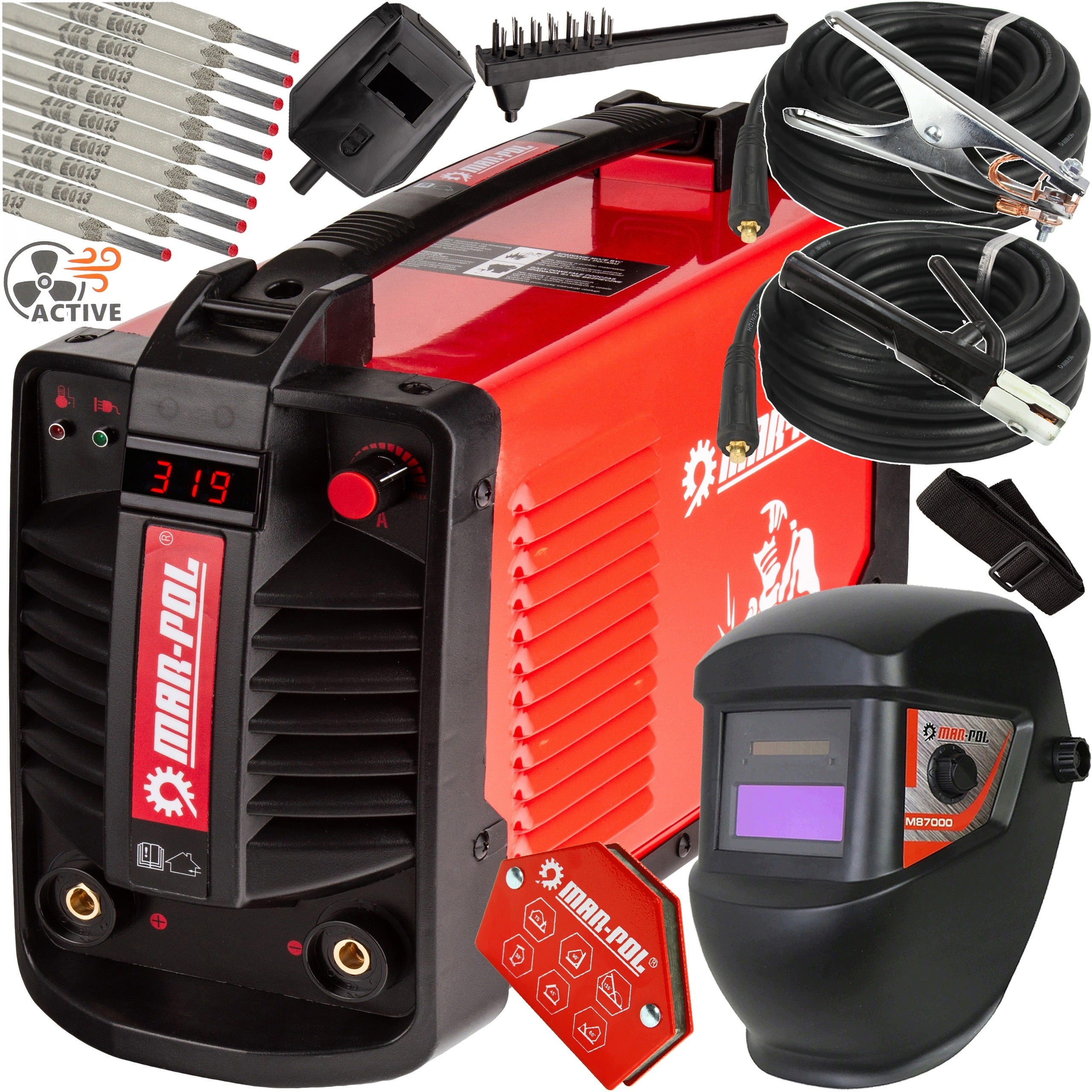 INVERTER WELDING MACHINE STRONG 315 LCD MMA IGBT VISOR ANGLE 10 ELECTRODES