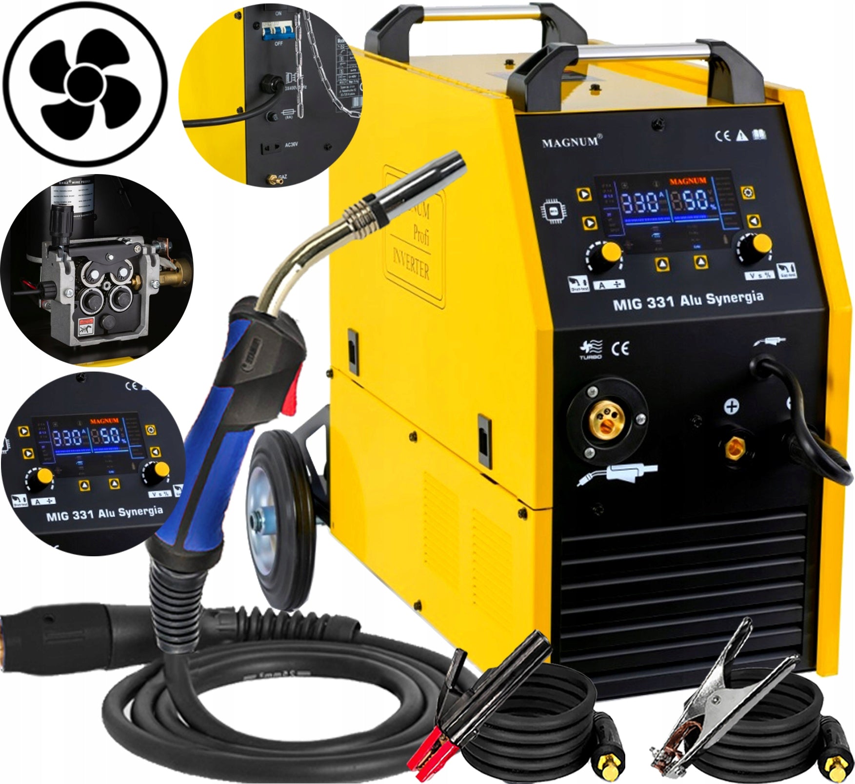 INVERTER WELDING MACHINE SYNERGISTIC MIGOMAT MAGNUM 331 ALU SYNERGY 320A 400V