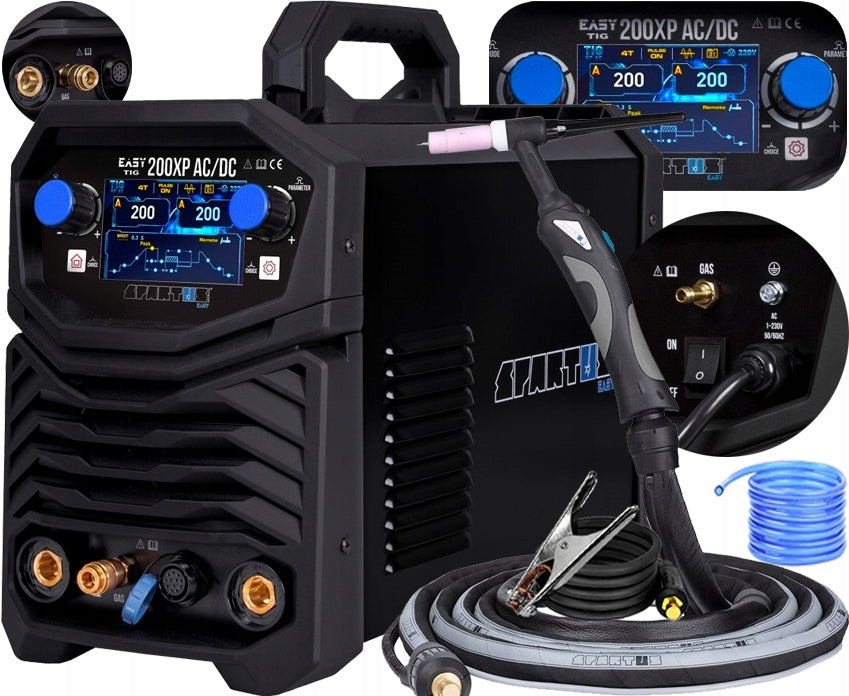 INVERTER WELDING MACHINE TIG HF ALUMINIUM SPARTUS EASYTIG 200XP AC/DC HANDLE 8M