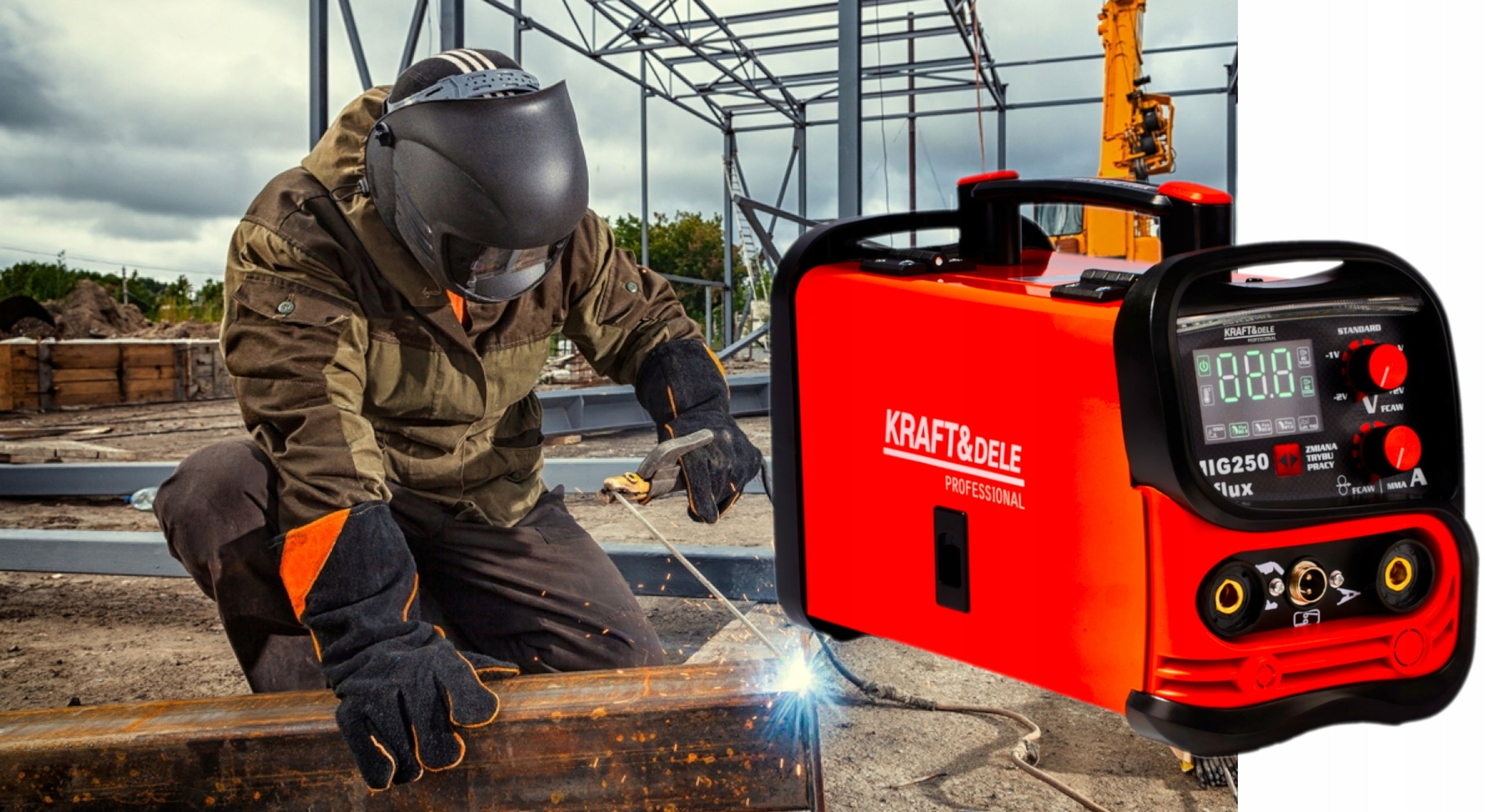 INVERTER Welder FLUX MIG MMA LIFT TIG 250A SEMI-AUTOMATIC 4in1 Manufacturer code KD1875