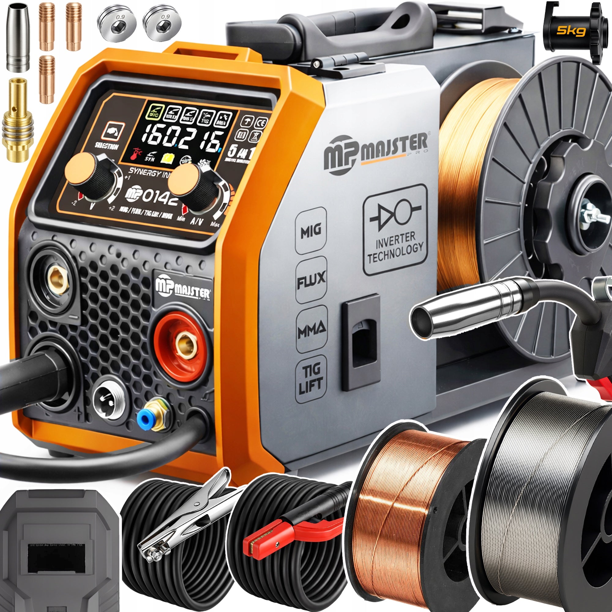 INVERTER Welder MIGOMAT IGBT FLUX MIG MAG MMA 160A MP0142 POWERFUL 5KG