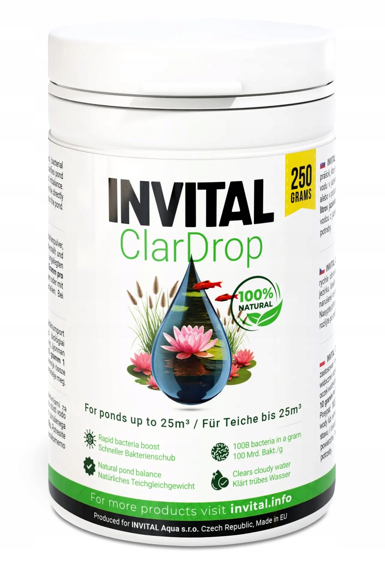 INVITAL ClarDrop 250 g bacterial preparation for pond restores balance