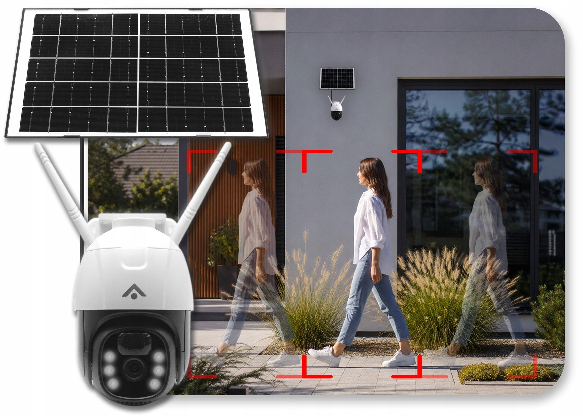 IP Camera Solar Outdoor Rotating 4G SIM IP65 3MPx Monitoring Without Cable Kind external