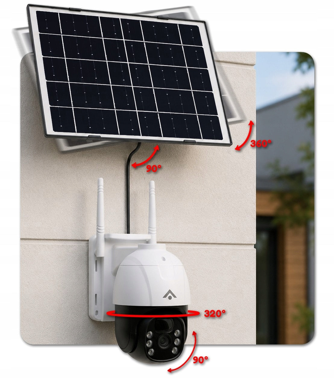 IP Camera Solar Outdoor Rotating 4G SIM IP65 3MPx Monitoring Without Cable Packaging status original