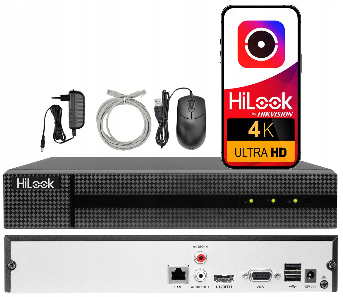 IP Monitoring Kit 8 Cameras 6MPx BLACK HiLook Hikvision POE App Manufacturer code IPC-T260HA-LU BLACK(x8) + NVR + SW EIFLEX