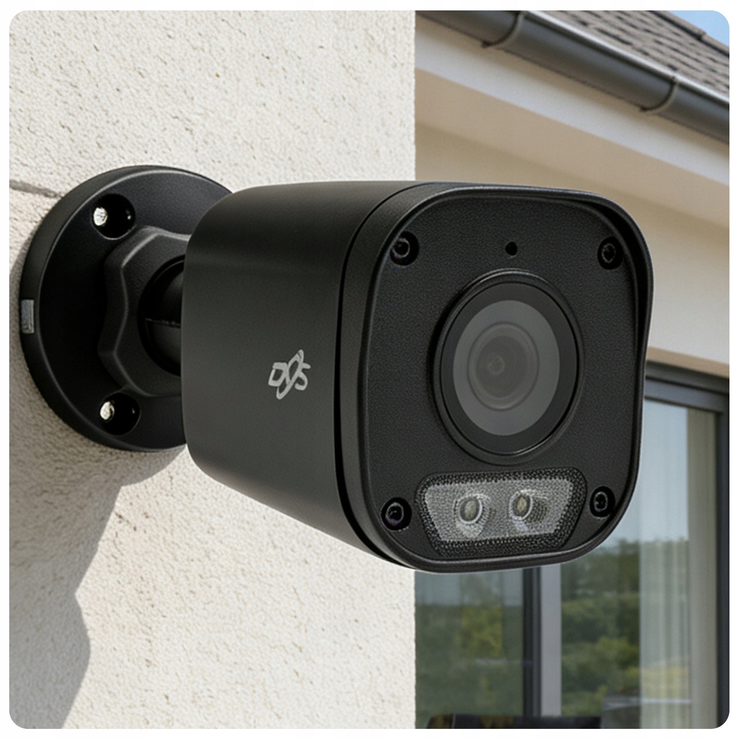 IP PoE surveillance kit 4K 8Mpx 4 external cameras analytics black DVS Packaging status original