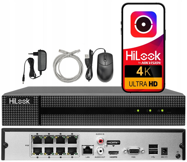 IP recorder up to 8MPx 8 channel Hikvision HiLook 8xPoE 24/7 preview