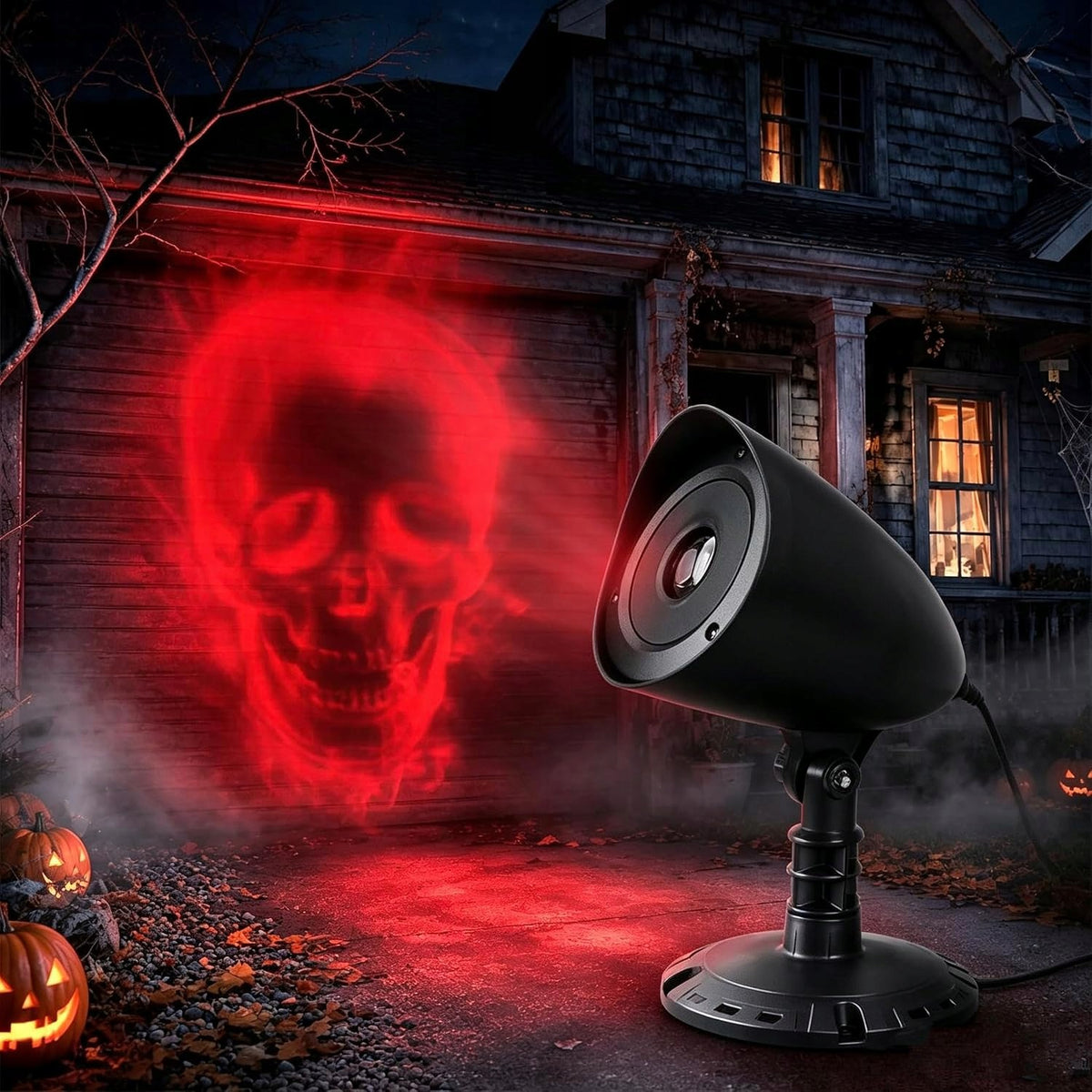 IP44 LED HALLOWEEN PROJECTOR WITH DYNAMIC 3D SKULL PATTERN AND TIMER