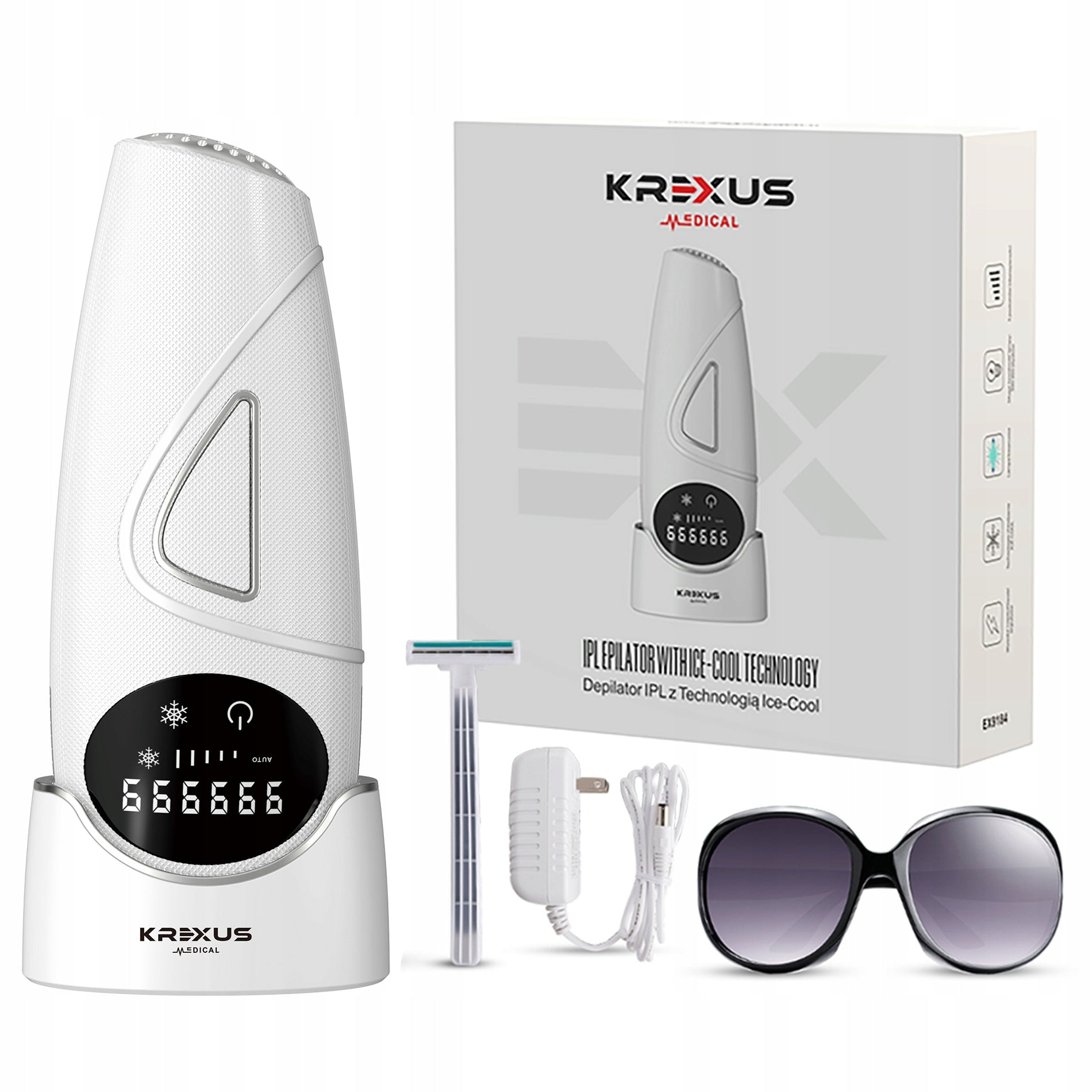IPL Epilator Krexus EX9184 Ice Cool Painless Laser Body Bikini Face Packaging status original