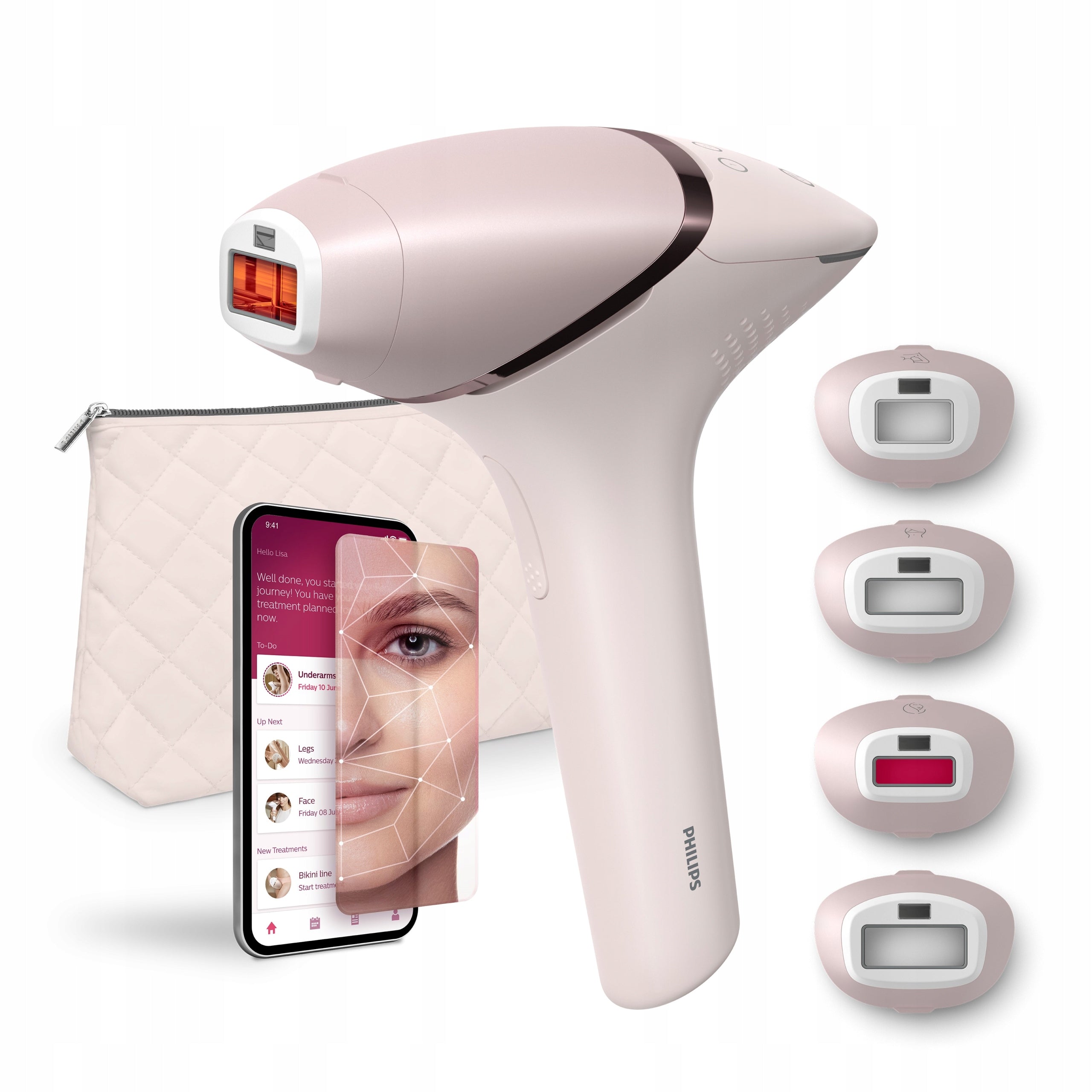 IPL Philips Lumea 9900 SenseIQ SmartSkin epilator + 4 BRI976/00 caps