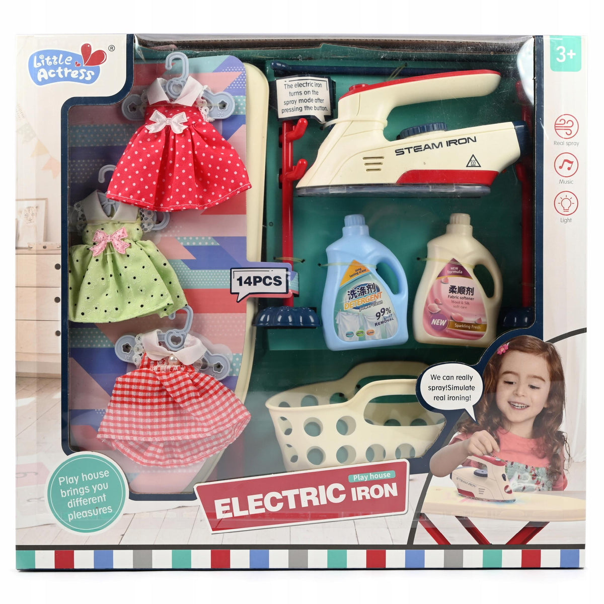 IRON IRONING BOARD SET FOR KIDS WASHER CLOTHES FOR DOLLS