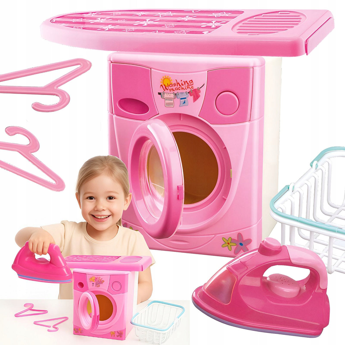 IRON WASHING MACHINE ironing board HOUSEHOLD APPLIANCES SET for children