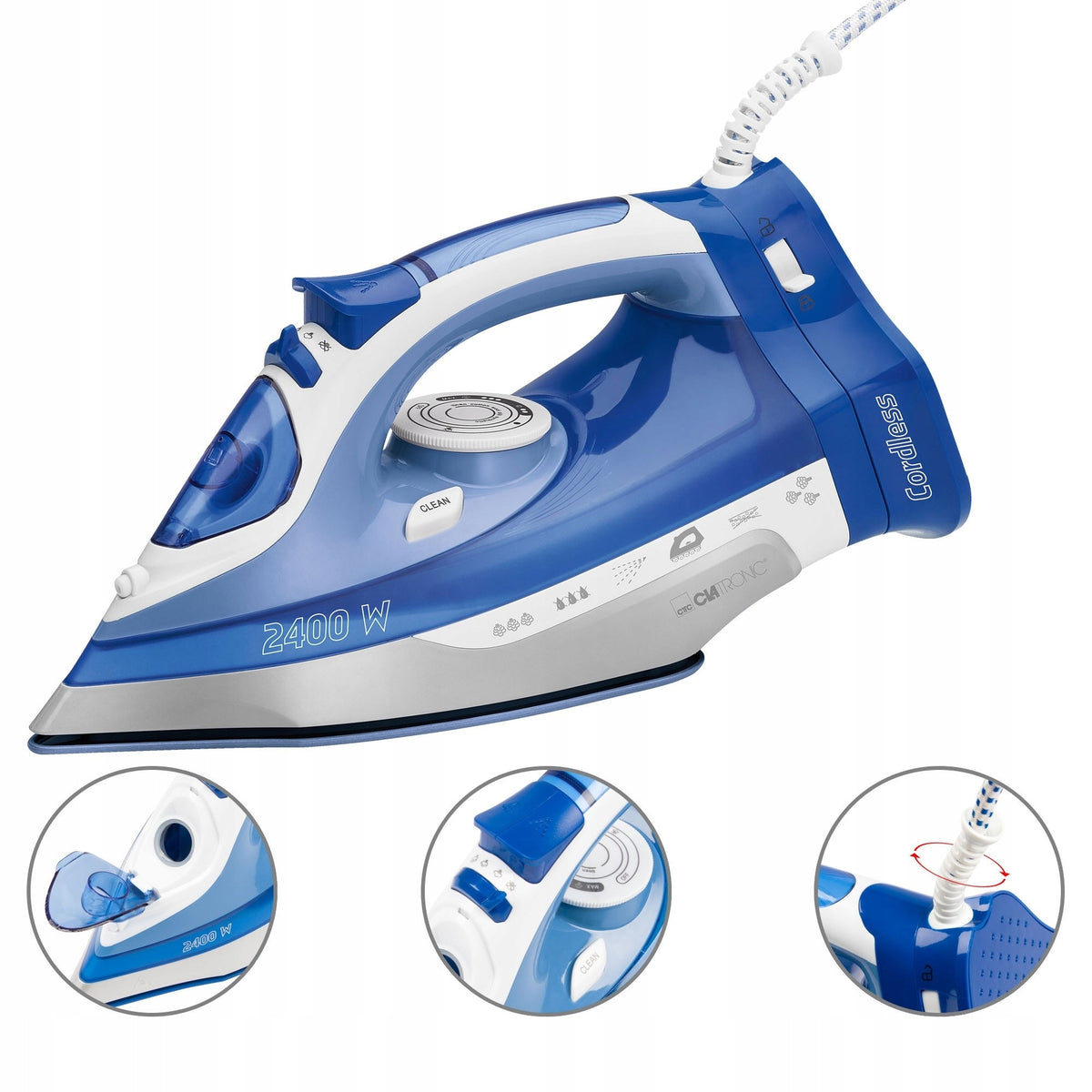 IRON WITHOUT STEAM CABLE WIRELESS CERAMIC STEAM EJECTION 2400W
