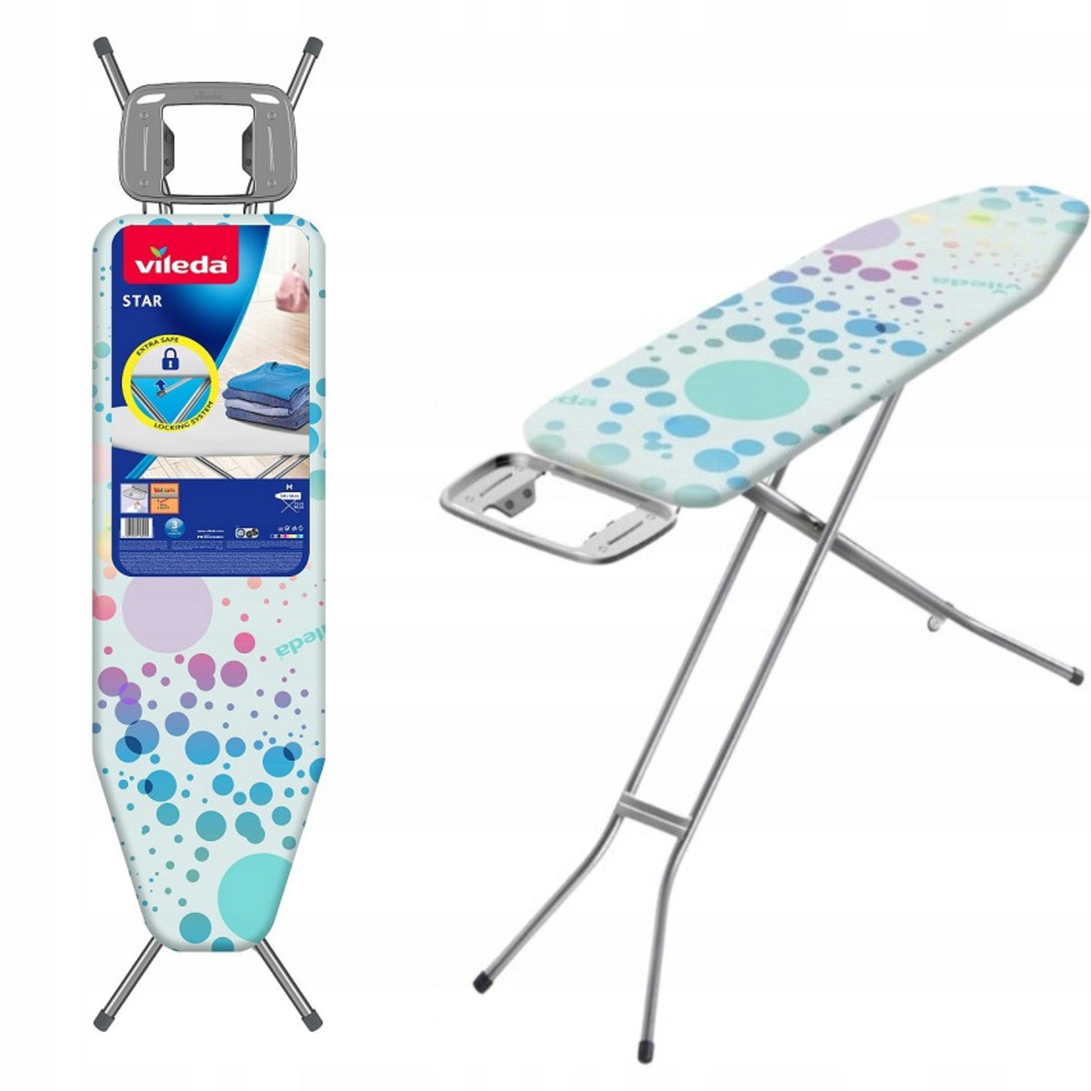 IRONING BOARD ADJUSTABLE VILEDA 120 CM X 38 CM DURABLE LIGHTWEIGHT