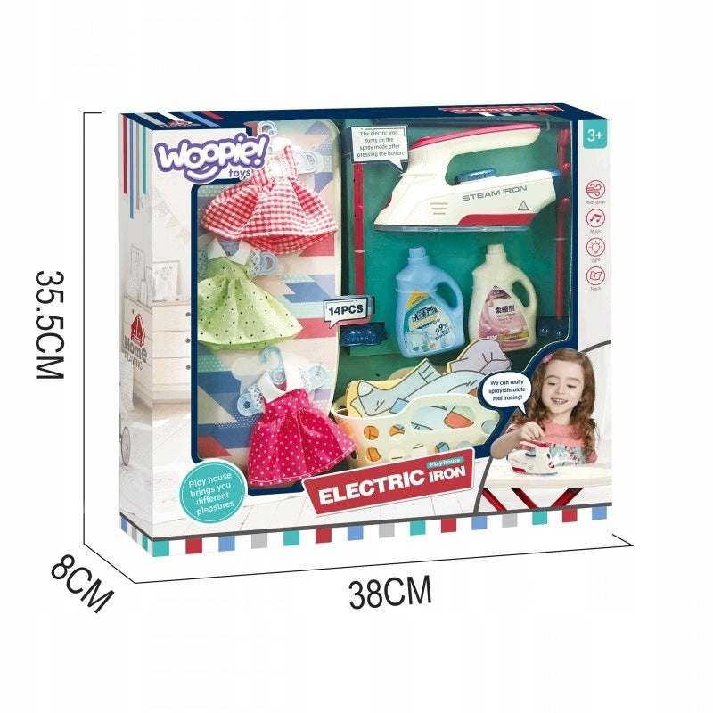 IRONING FOR CHILDREN IRON BOARD HANGER BASKET LED SET 14 EL Packaging status original
