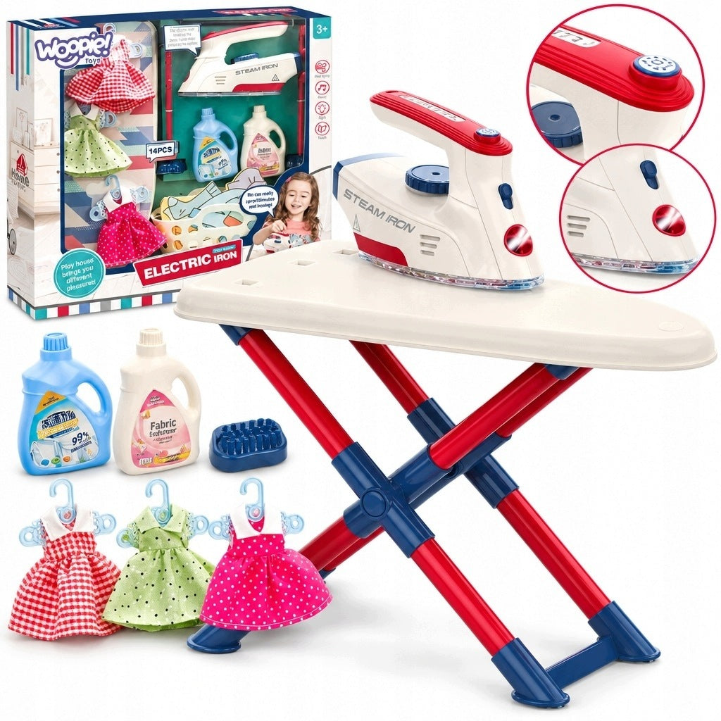 IRONING FOR CHILDREN IRON BOARD HANGER BASKET LED SET 14 EL