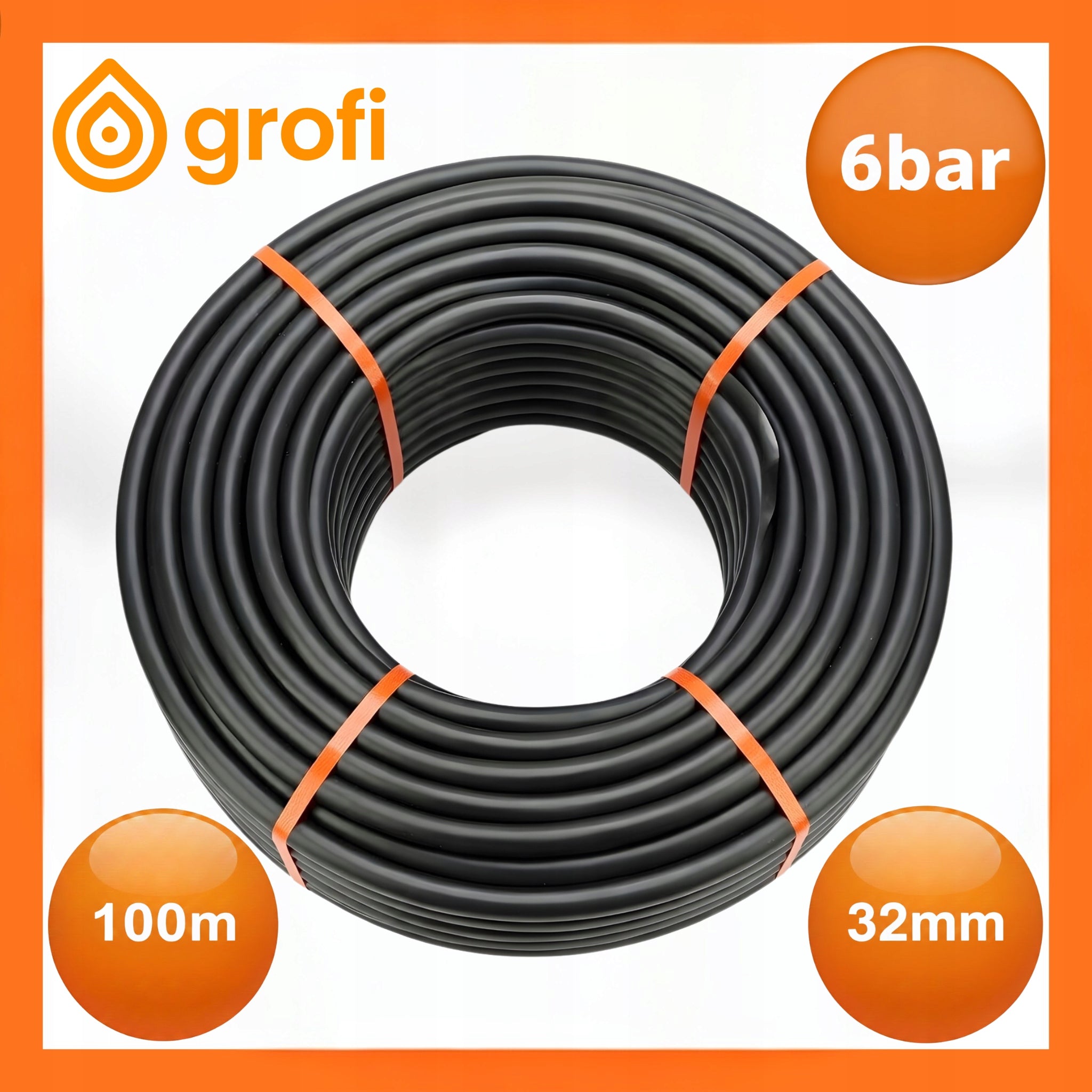 IRRIGATION PIPE MOUNTING IRRIGATION PE 32mm PN6 100m Hose Without Holes Manufacturer code WAZ32000_50m