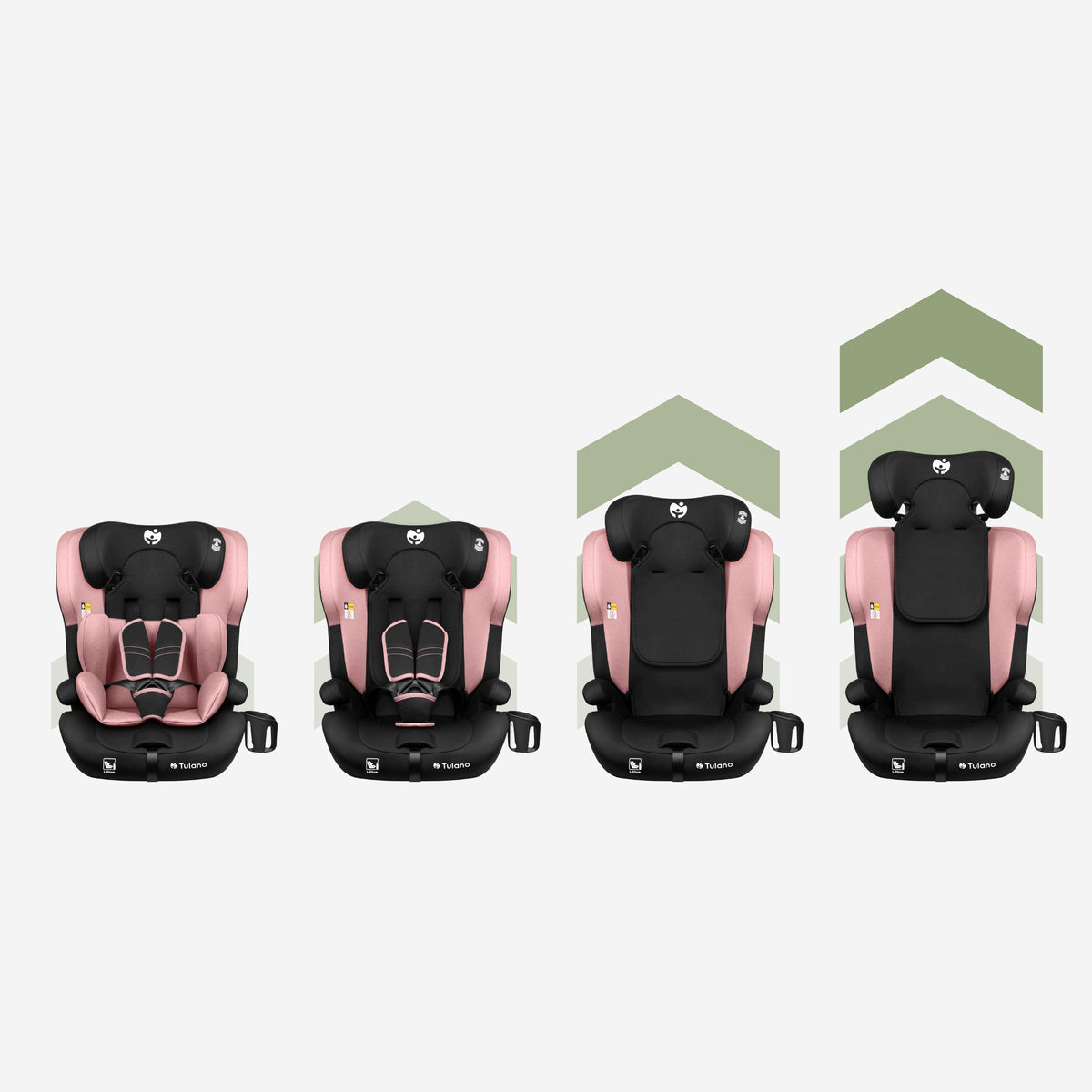 ISOFIX car seat Tulano PINK i-Size 9-36kg 76-150cm TOP TETHER Manufacturer code TN-ZOOMA 45 PINK