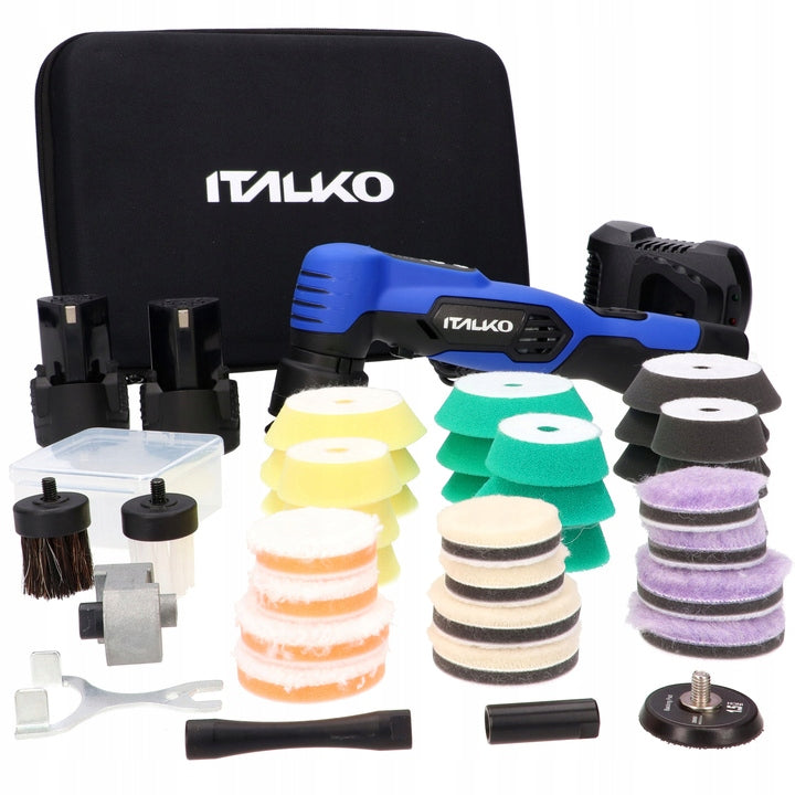 ITALKO IDA12 DUAL ACTION ROTARY 12V CORDLESS POLISHER + SPONGES, PADS