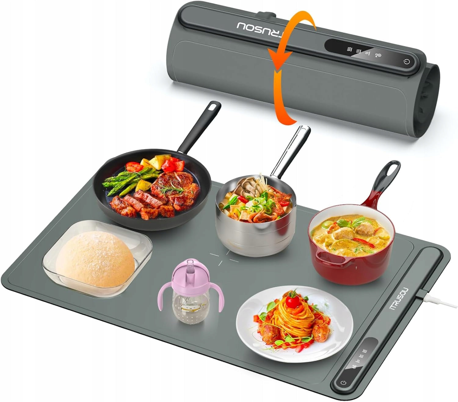 ITRUSOU PORTABLE ELECTRIC HEATING TRAY WITH TEMPERATURE CONTROL