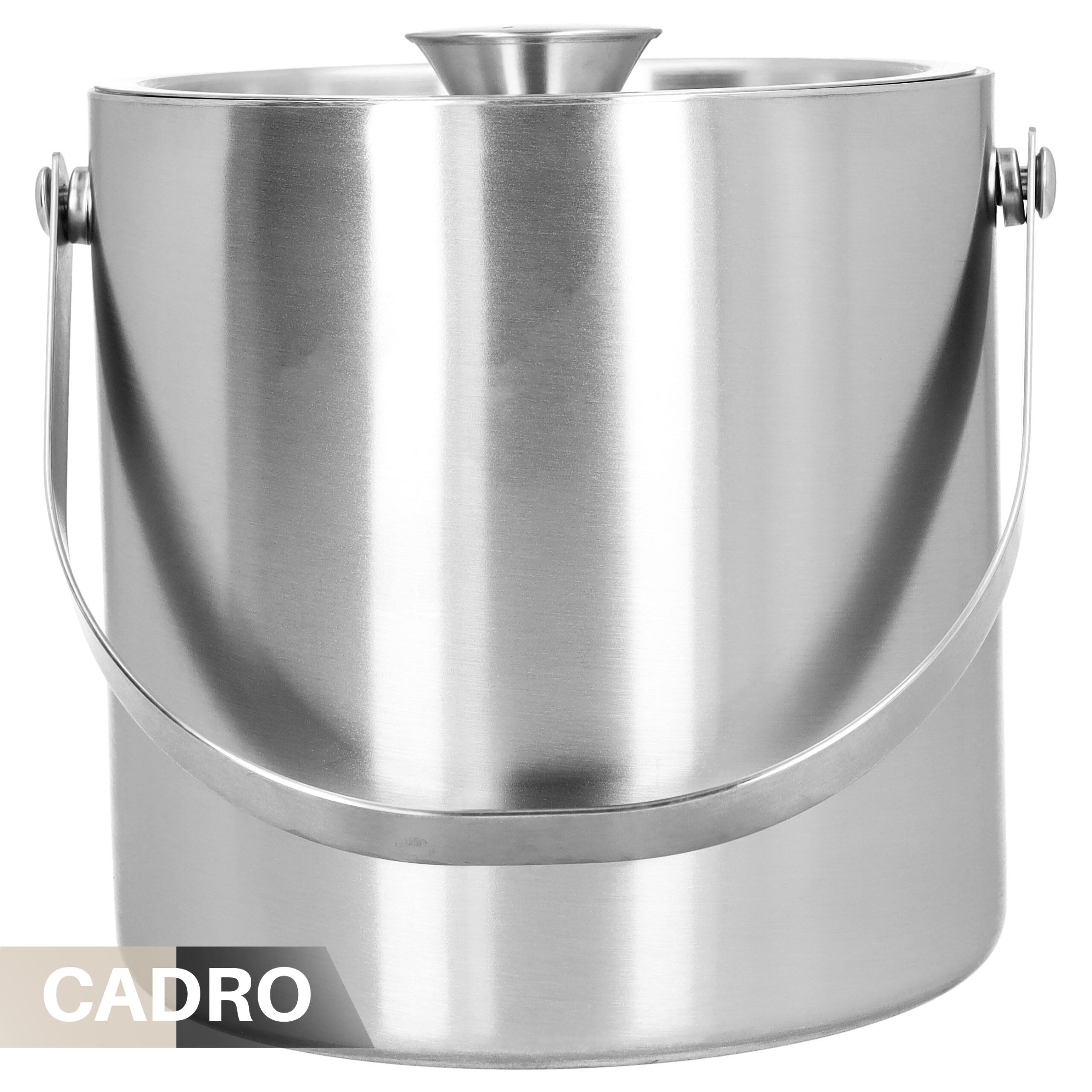 Ice Bucket 2l Steel Container with Lid Ice Cube Tongs Manufacturer code Wiaderko na lód 2l stalowe z pokrywką