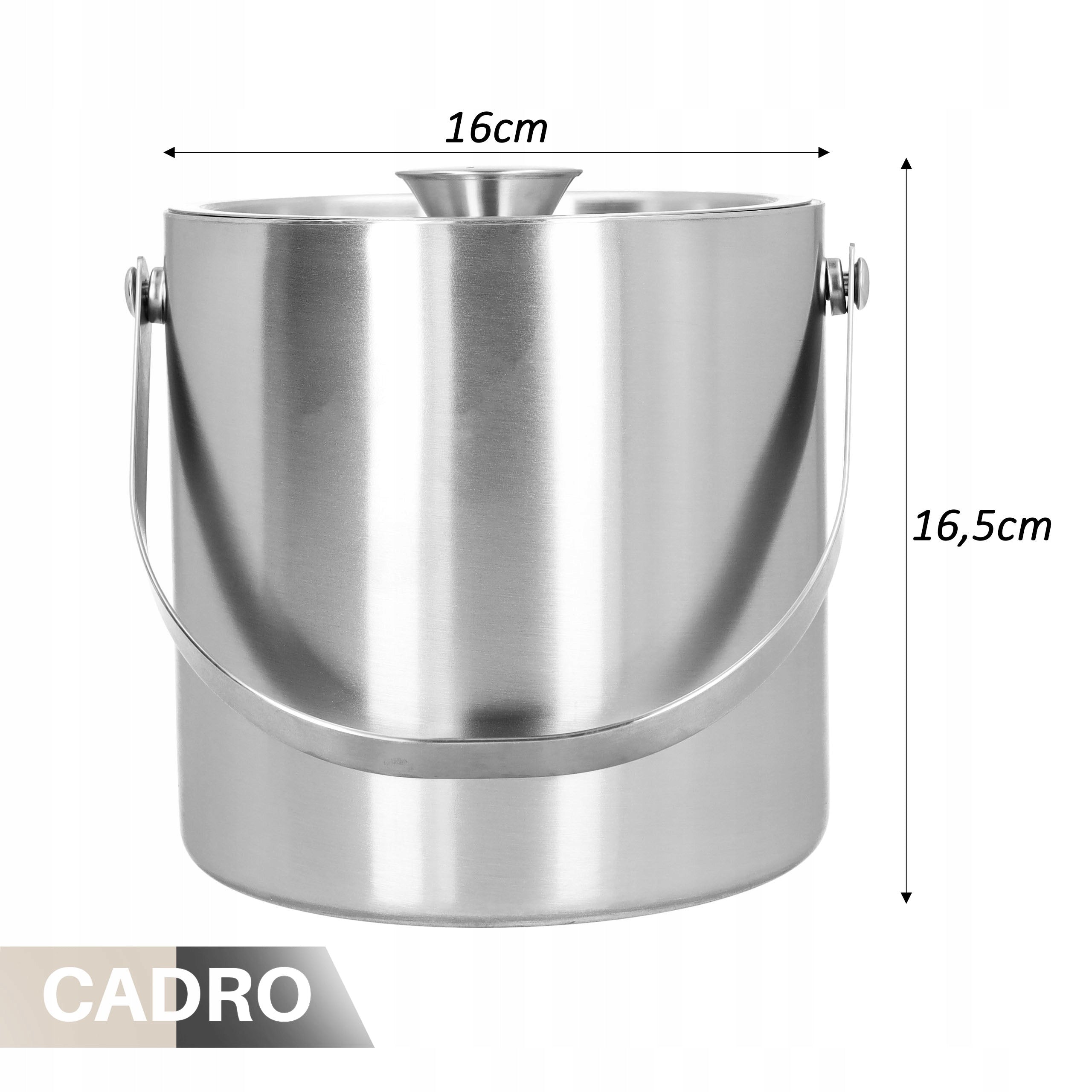 Ice Bucket 2l Steel Container with Lid Ice Cube Tongs Packaging status original