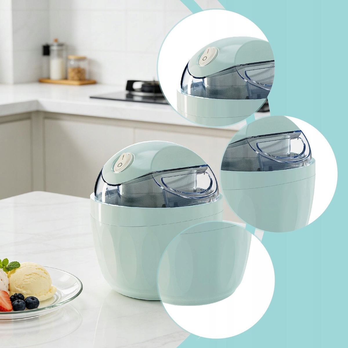 Ice Cream Maker Dessert Maker 500ml Slush Machine Household Easy to Blue Brand no brand