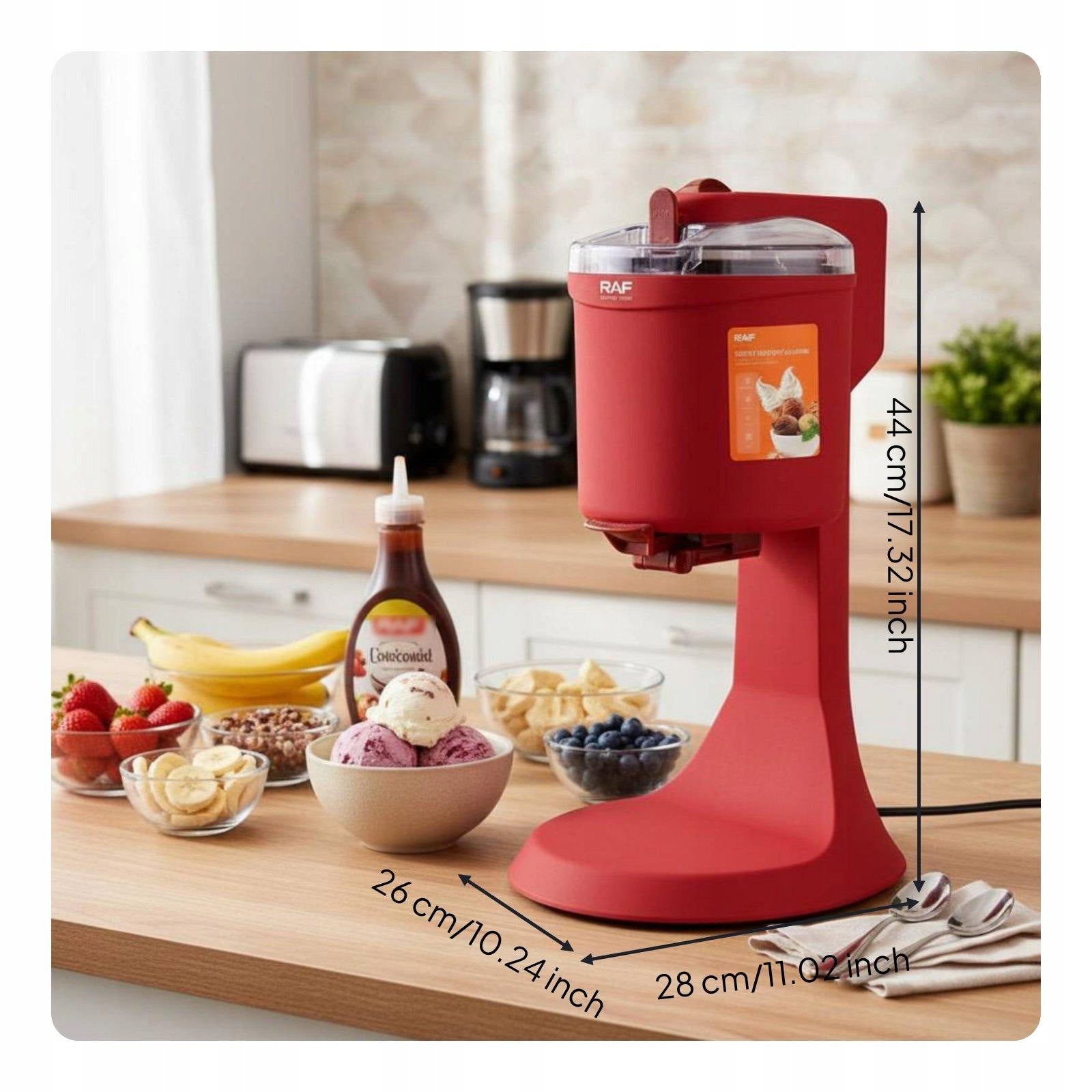 Ice Cream Maker Home Appliance Compact Frozen Dessert Machine with Easy Red Packaging status original