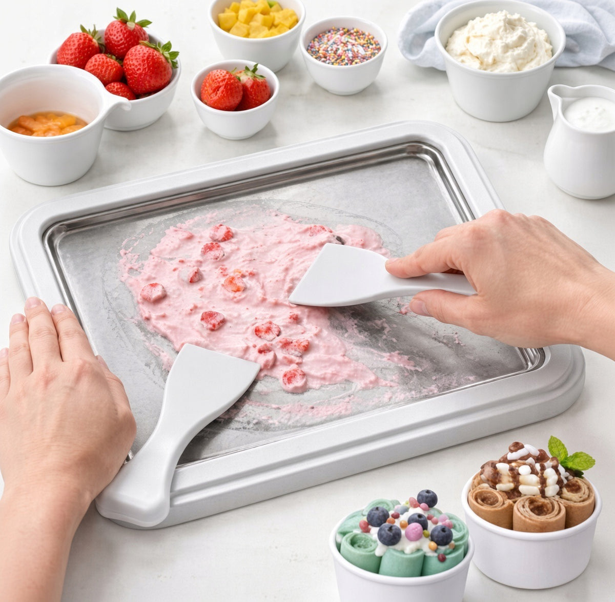 Ice Cream Thai Original Tray Ice Cream Machine Stainless Steel LARGE XL Brand no brand