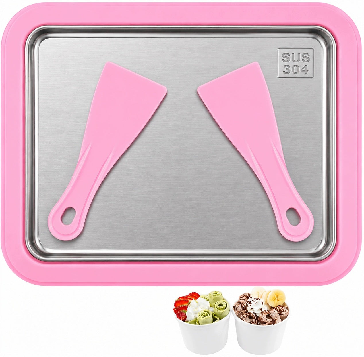 Ice Cream Thai Original Tray Machine ZUVE Stainless Steel LARGE XL Birthday Packaging status original