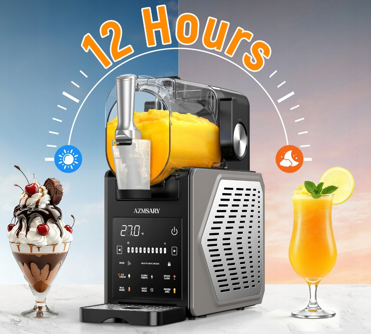 Ice Cream and Granite Machine 2,5L Azmsary FS-306 6 LED Programs Packaging status original